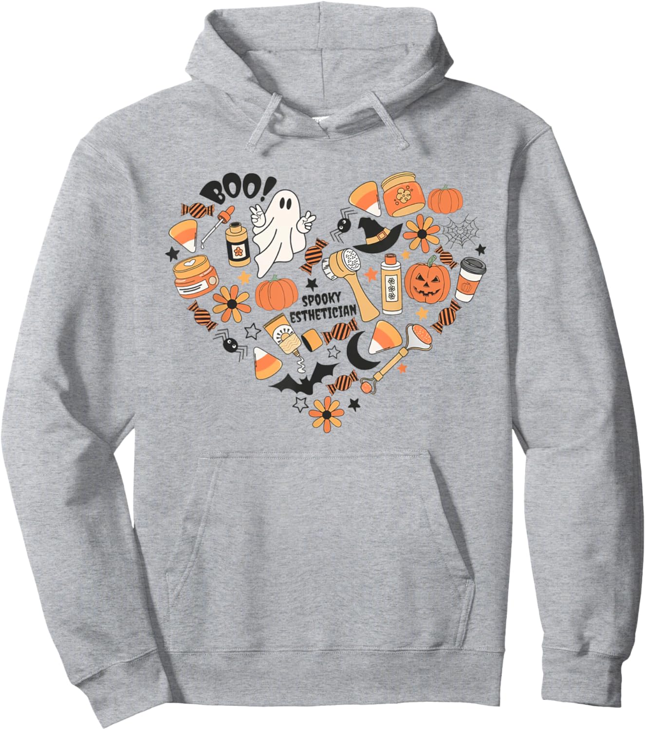 Spooky Esthetician Fall Autumn Halloween Skin Therapist Hoodie - Hoodie | Ash