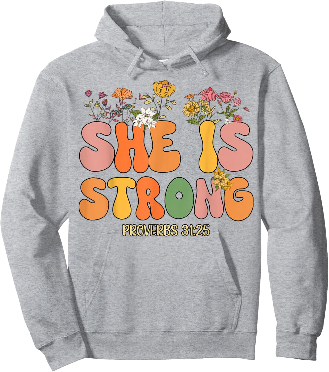 Toddler She Is Strong Jesus Christian God Sister Daughter Hoodie - Hoodie | Ash
