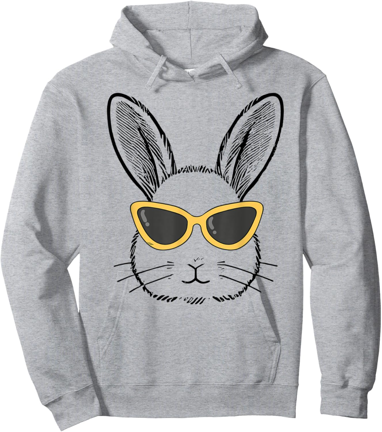 Cute Bunny With Yellow Sunglasses Girls Women Easter Day Hoodie - Hoodie | Ash