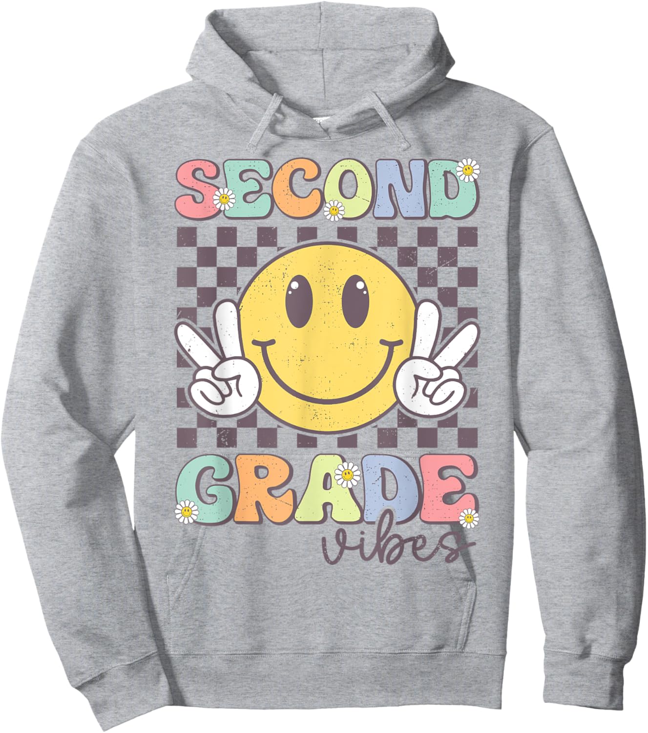 Second Grade Vibes Smile Face 2nd Grade Team Back To School Hoodie - Hoodie | Ash