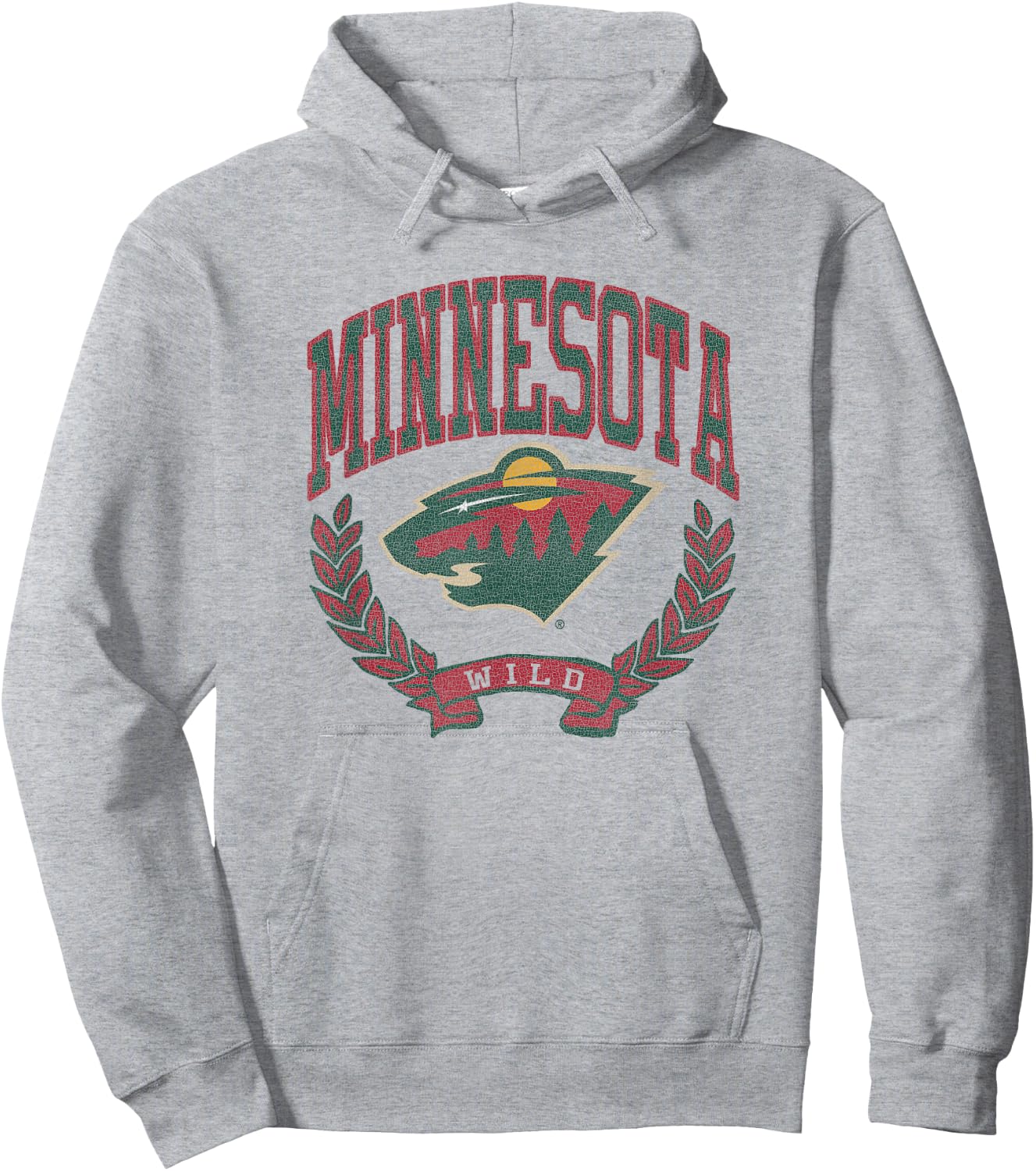 Minnesota Wild Vintage Victory Gray Officially Licensed Hoodie - Hoodie | Ash