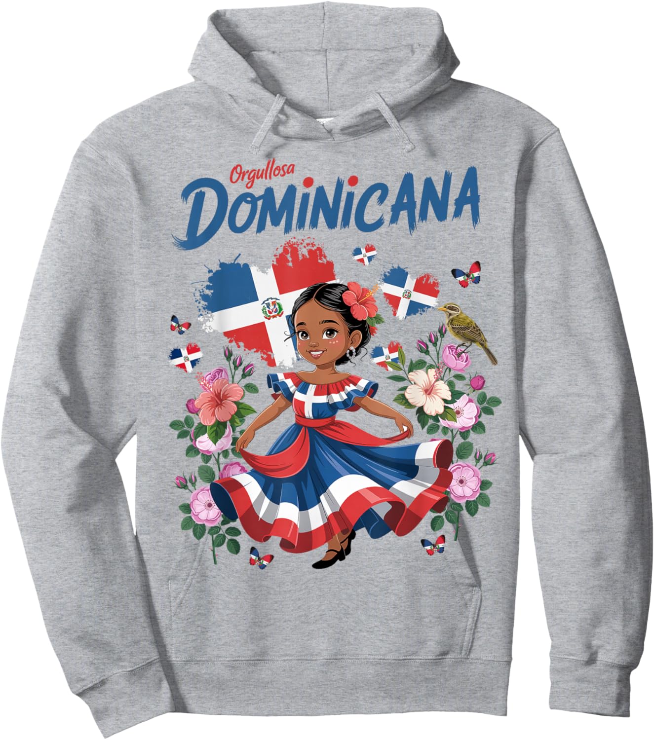 Dominican Republic Flag Outfit Idea for Girls Dominicana Hoodie - Hoodie | Ash
