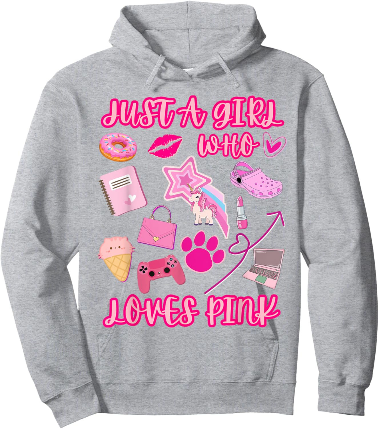 Just A Girl Who Loves Pink, Girly Things, Cute Women & Girls Hoodie - Hoodie | Ash