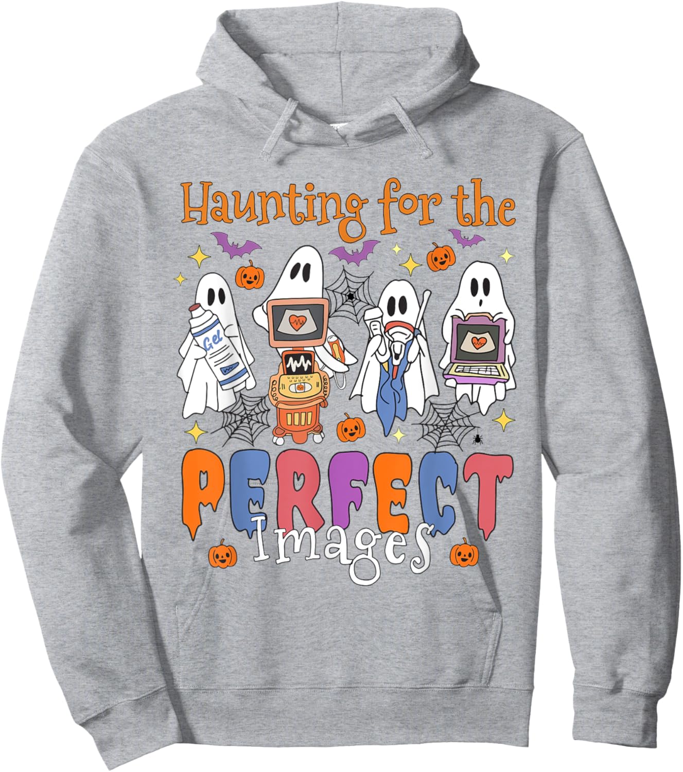 Women Halloween Sonographer Haunting For The Perfect Images Hoodie - Hoodie | Ash