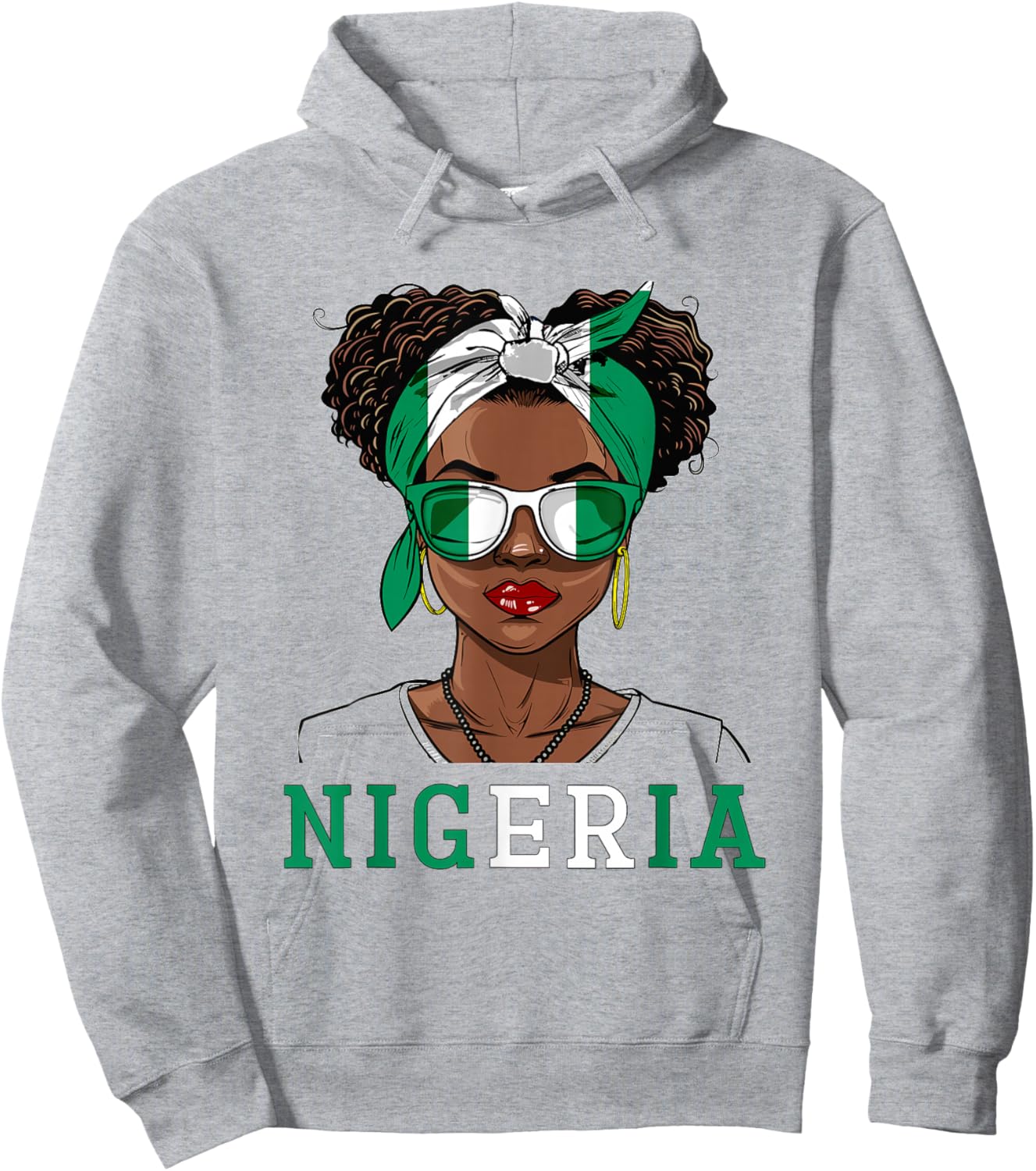 Nigeria Flag Outfit for Woman Decor Souvenirs Nigerian Hoodie - Hoodie | Ash