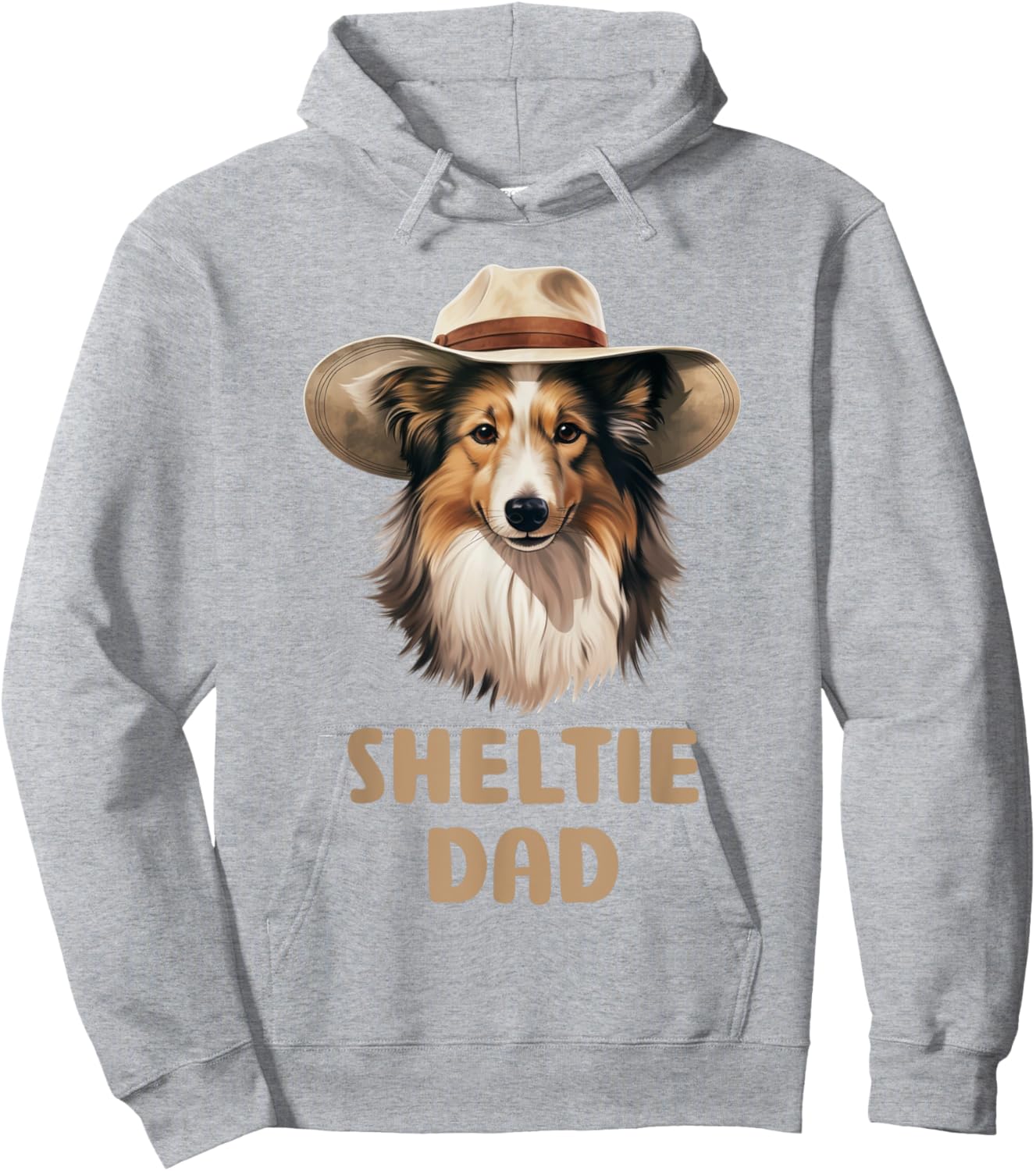 Cute Sheltie Dad Dog Lovers Gift Funny Puppy Sheltie Owner Hoodie - Hoodie | Ash