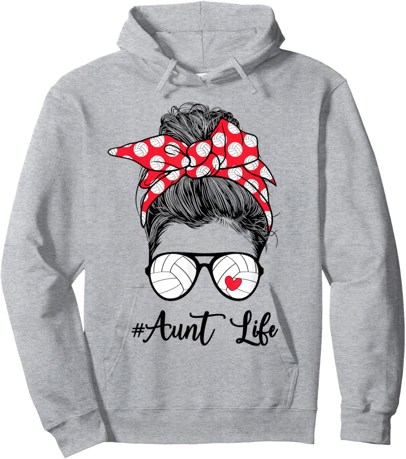 Volleyball Aunt Life Auntie Of A Volleyball Player Aunt Hoodie - Hoodie | Ash