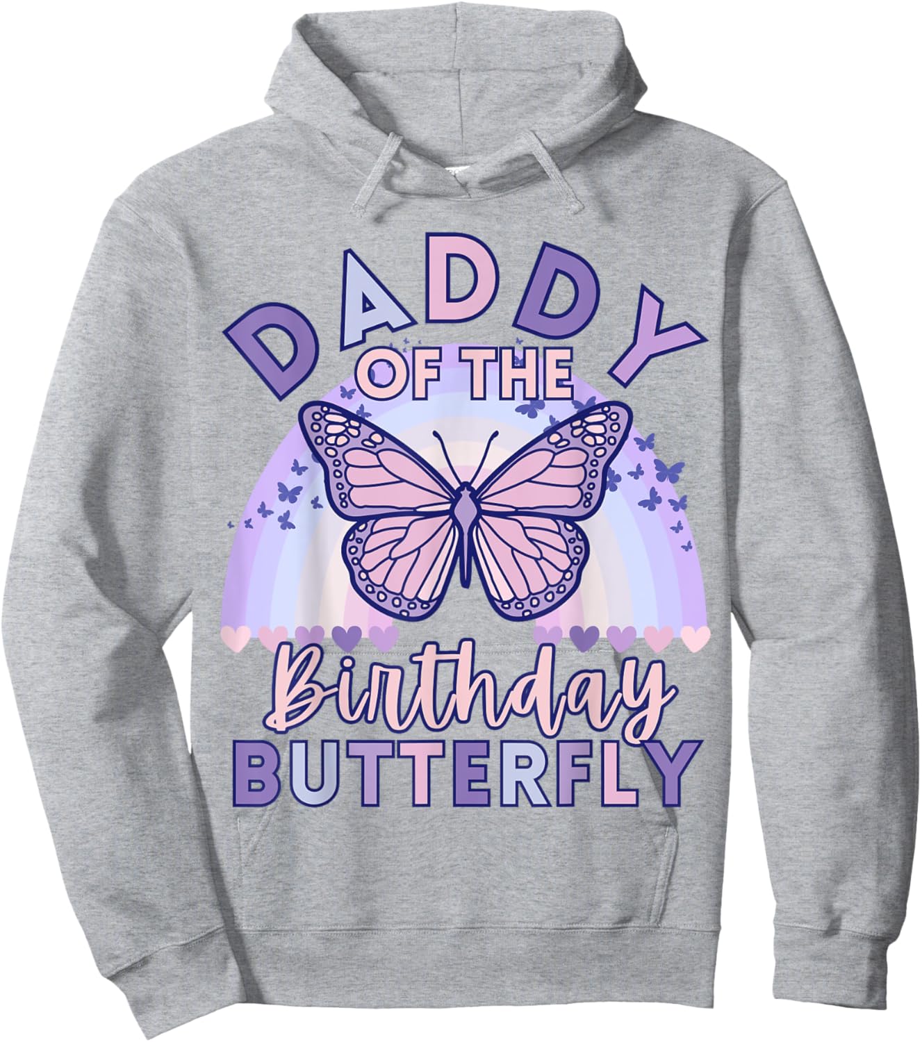 Daddy Of The Birthday Butterfly Kids Bday Matching Family Hoodie - Hoodie | Ash