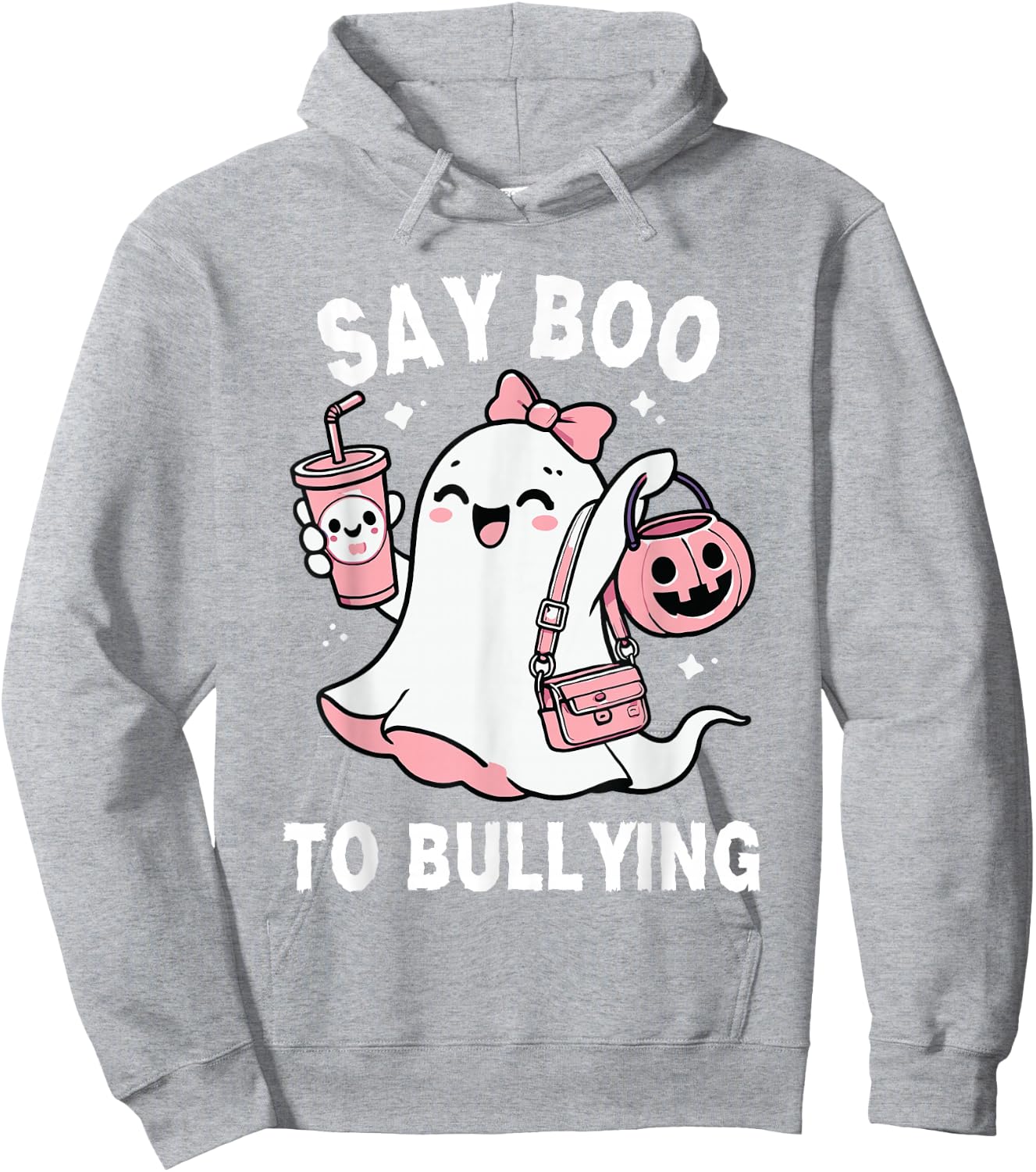 Say Boo To Bullying Orange Anti Bullying Unity Day Halloween Hoodie - Hoodie | Ash