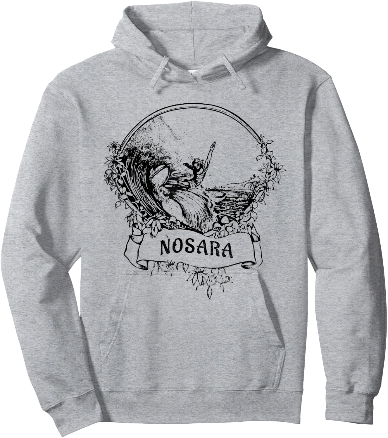 Surfing Nosara, Costa Rica Vintage Retro Throwback Surfer Hoodie - Hoodie | Ash