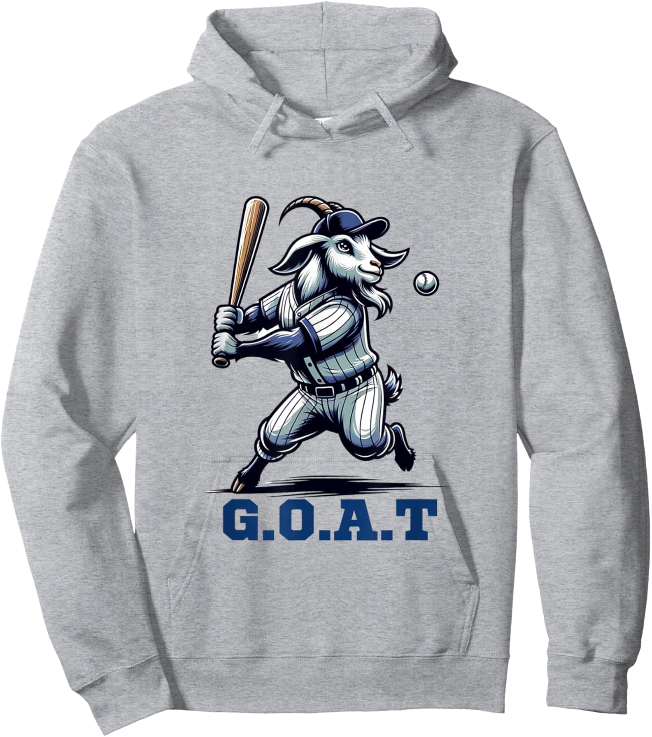 G.O.A.T. Goat Greatest Baseball Player Funny Hoodie - Hoodie | Ash