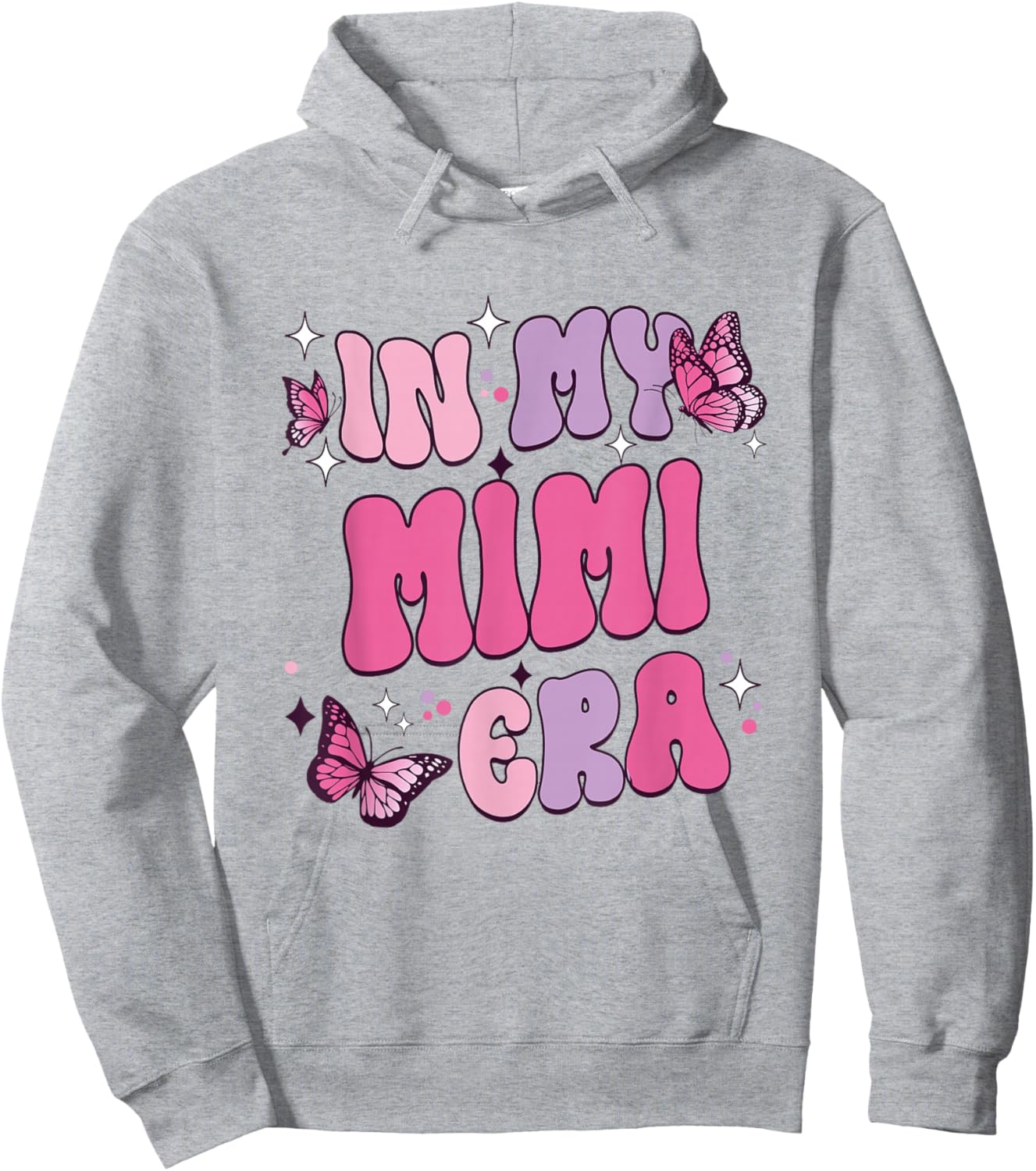 In My Mimi Era Funny Butterfly Groovy Retro Mothers Day Hoodie - Hoodie | Ash