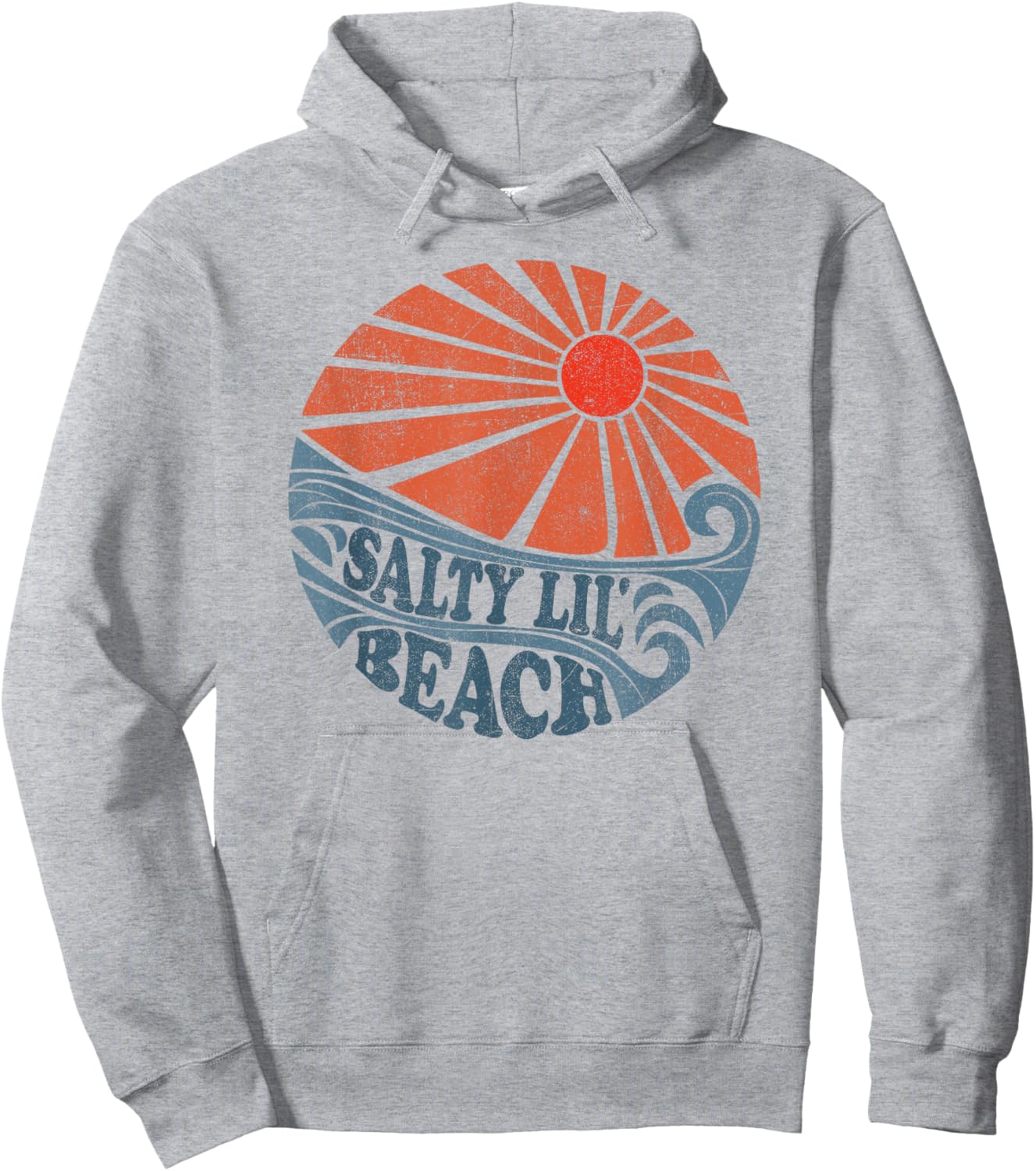 Vintage Salty Lil Beach Funny Retro Sun 70's Vacation Hoodie - Hoodie | Ash