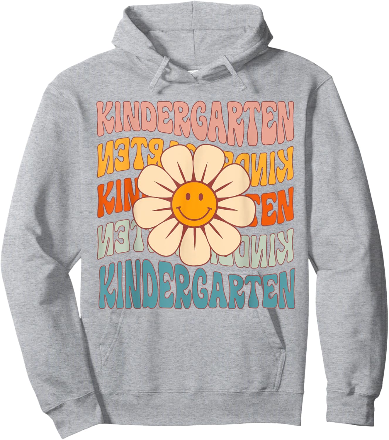 Retro Kindergarten Daisy Colorful Back To School Student Kid Hoodie - Hoodie | Ash