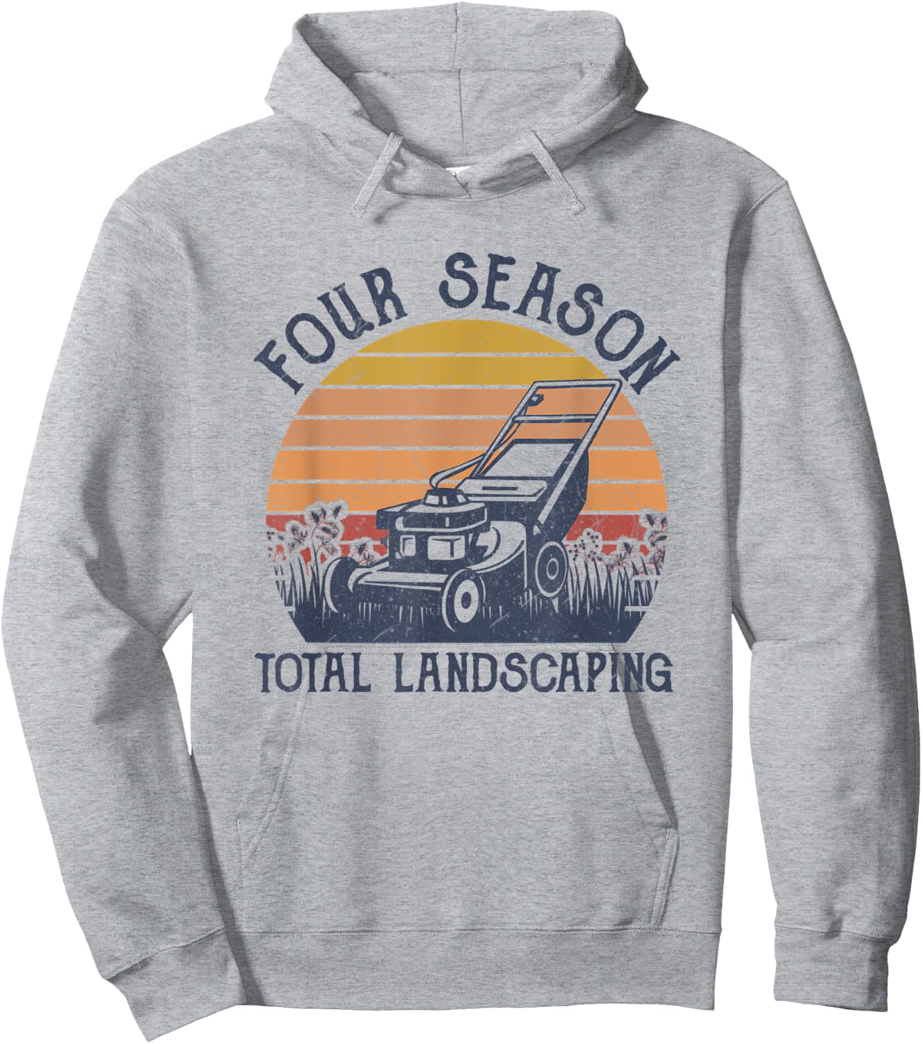 Four Season Total Landscaping Vintage Sunset Graphic Novelty Hoodie - Hoodie | Ash
