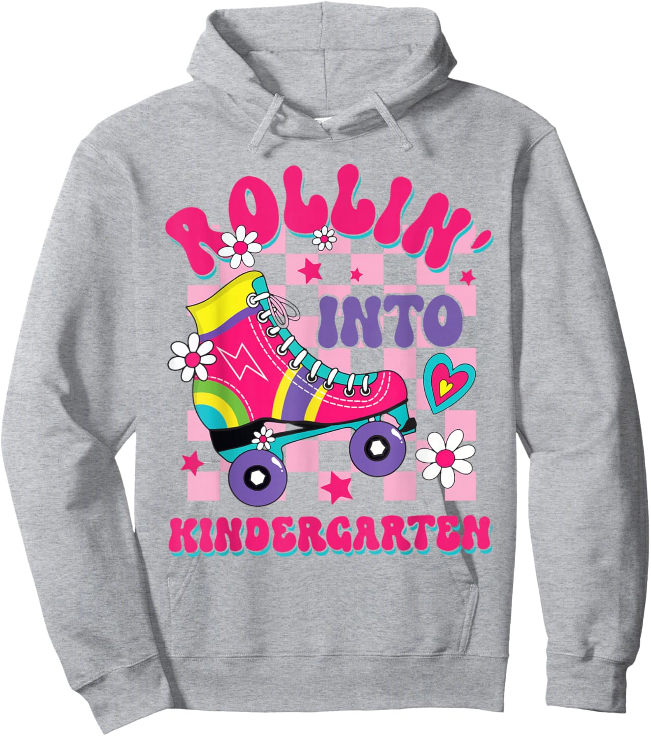 Rolling Into Kindergarten Girl Roller Skate Toddler Kids Hoodie - Hoodie | Ash