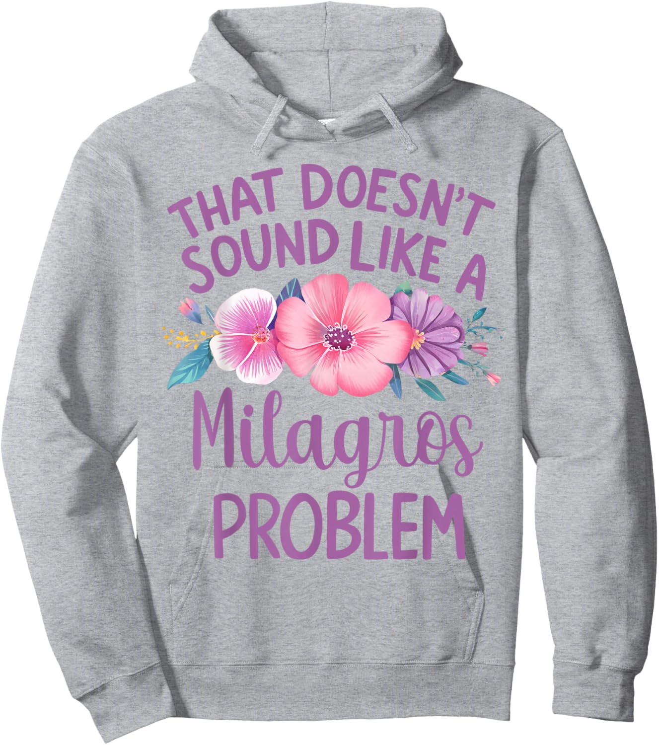 MILAGROS Personalized Cute Flower Girls MILAGROS Name Hoodie - Hoodie | Ash