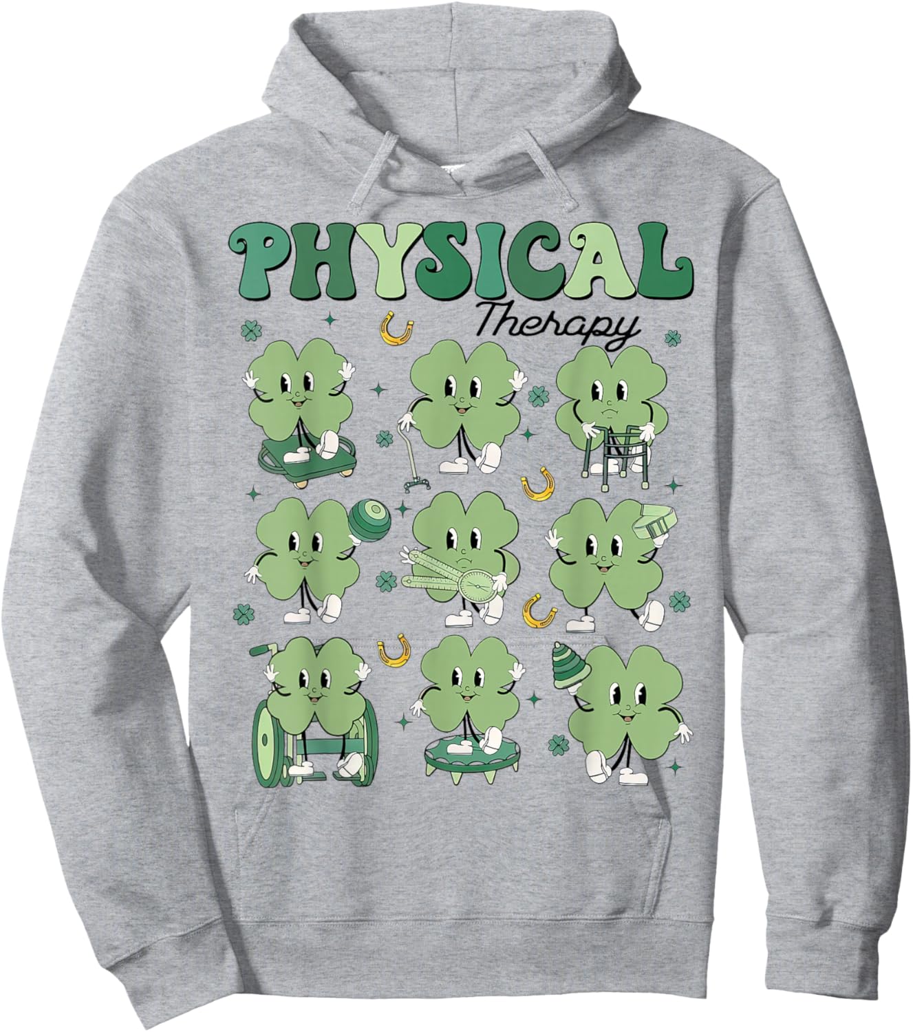 Physical Therapy PT Funny Shamrock St Patricks Day Hoodie - Hoodie | Ash