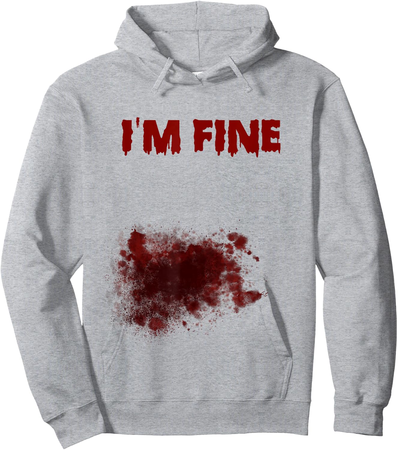 I'm Fine Bloody Zombie Bite Scary Halloween Costume Hoodie - Hoodie | Ash
