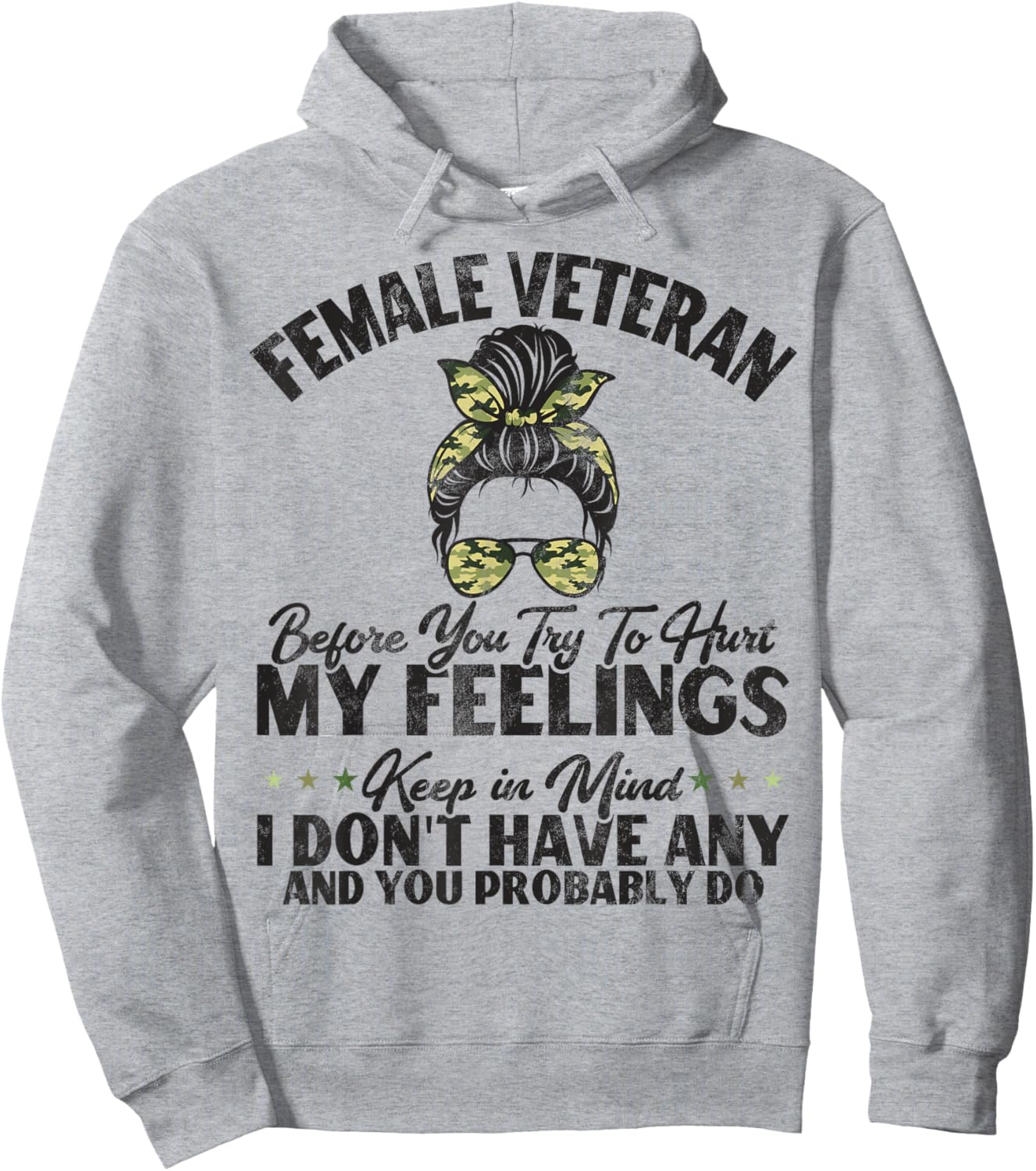 Female Veteran Veteran's Day Women Veteran Soldier Patriotic Hoodie - Hoodie | Ash