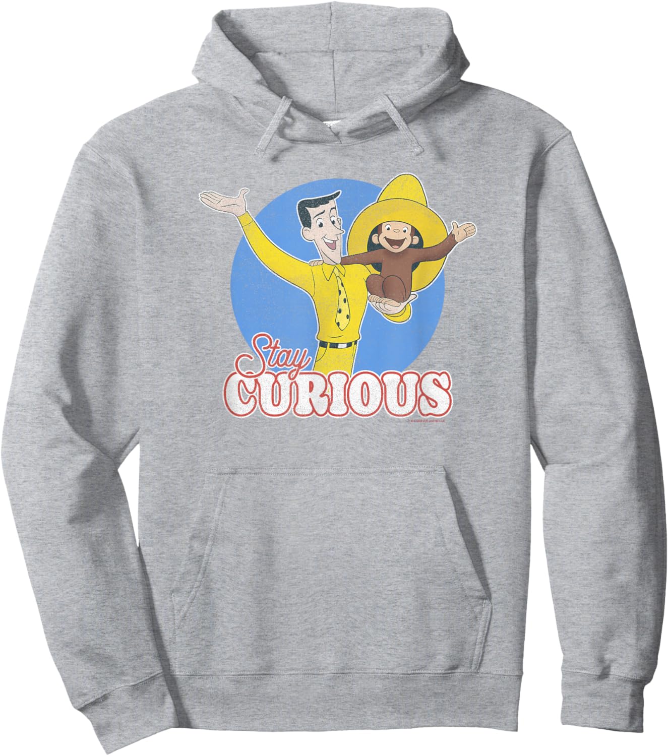 Curious George Stay Curious Yellow Hat Poster Hoodie - Hoodie | Ash