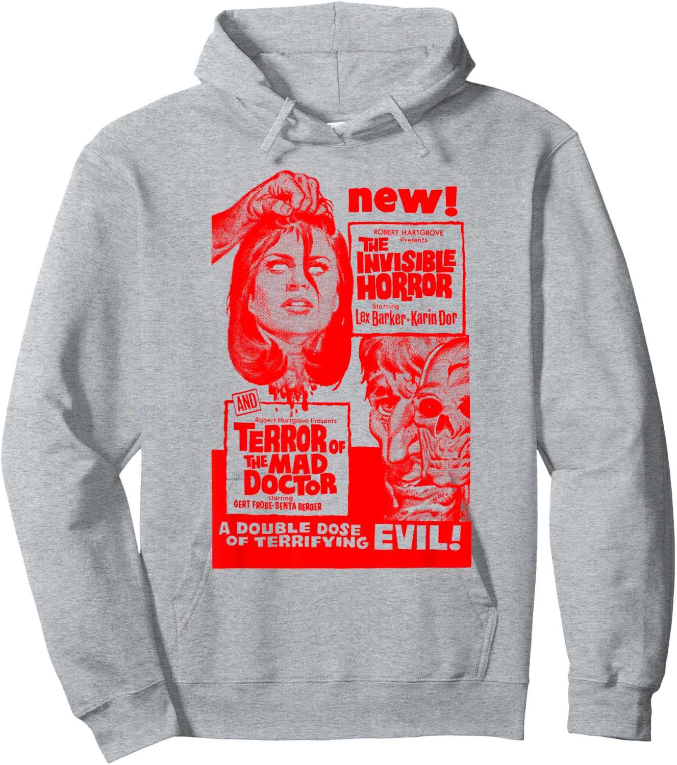 Mad Doctor Terror Halloween Monster Poster Horror Movie Hoodie - Hoodie | Ash
