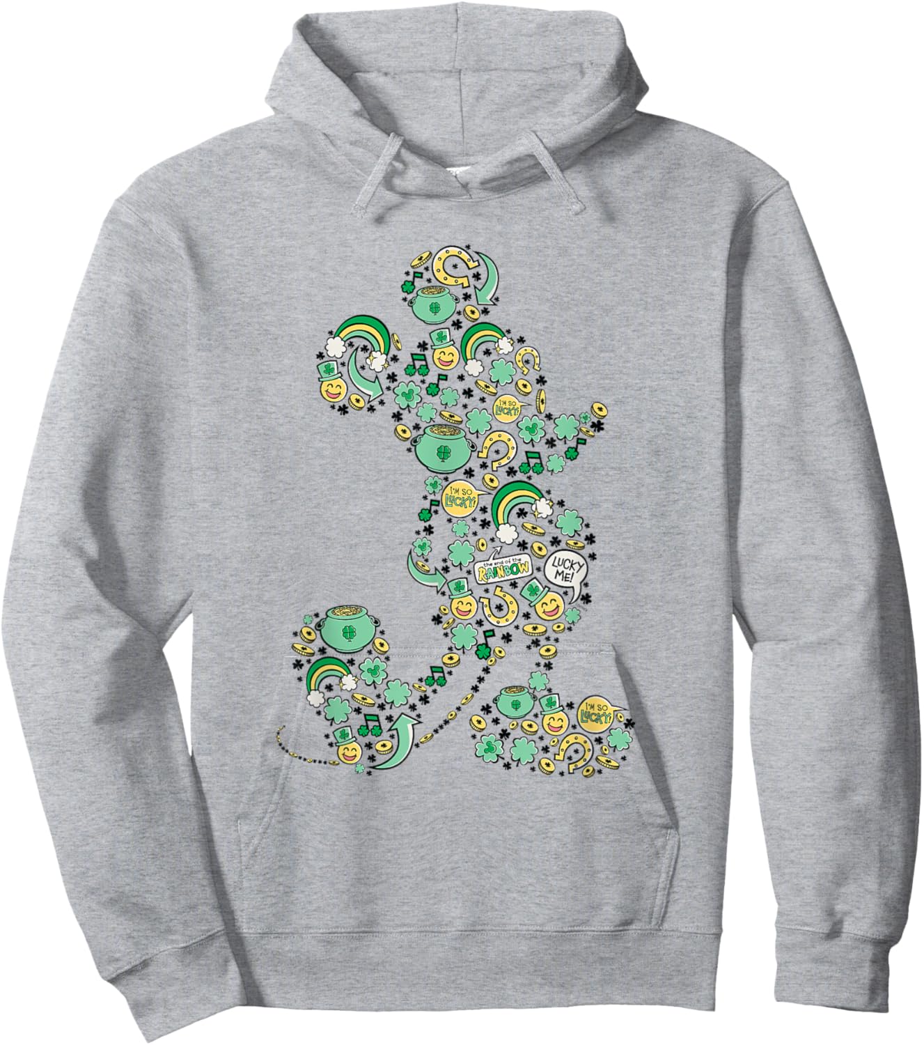 NEW Disney Mickey St. Patrick's Day Lucky Icons Silhouette Hoodie - Hoodie | Ash