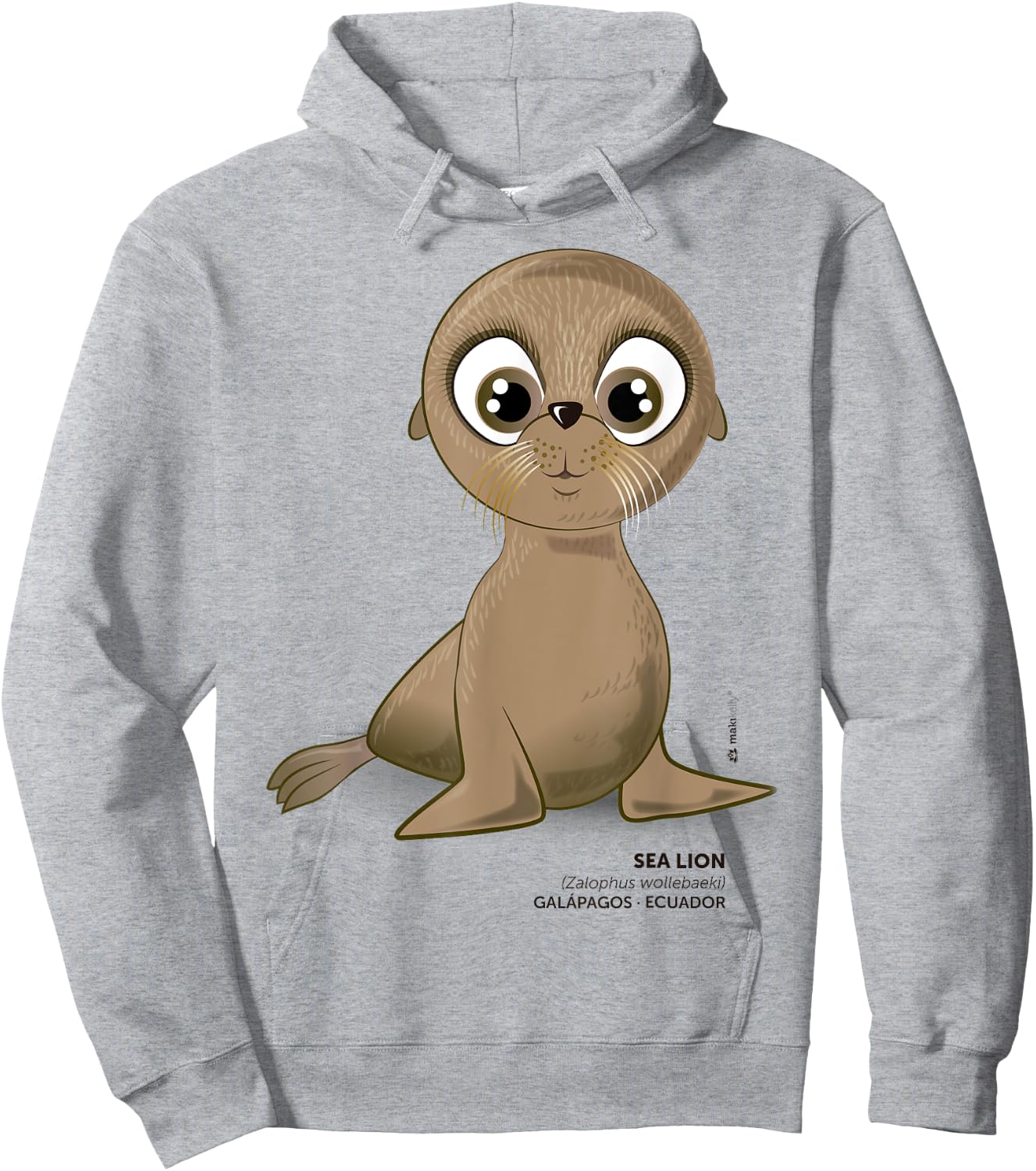 Galapagos Sea Lion Hoodie - Hoodie | Ash