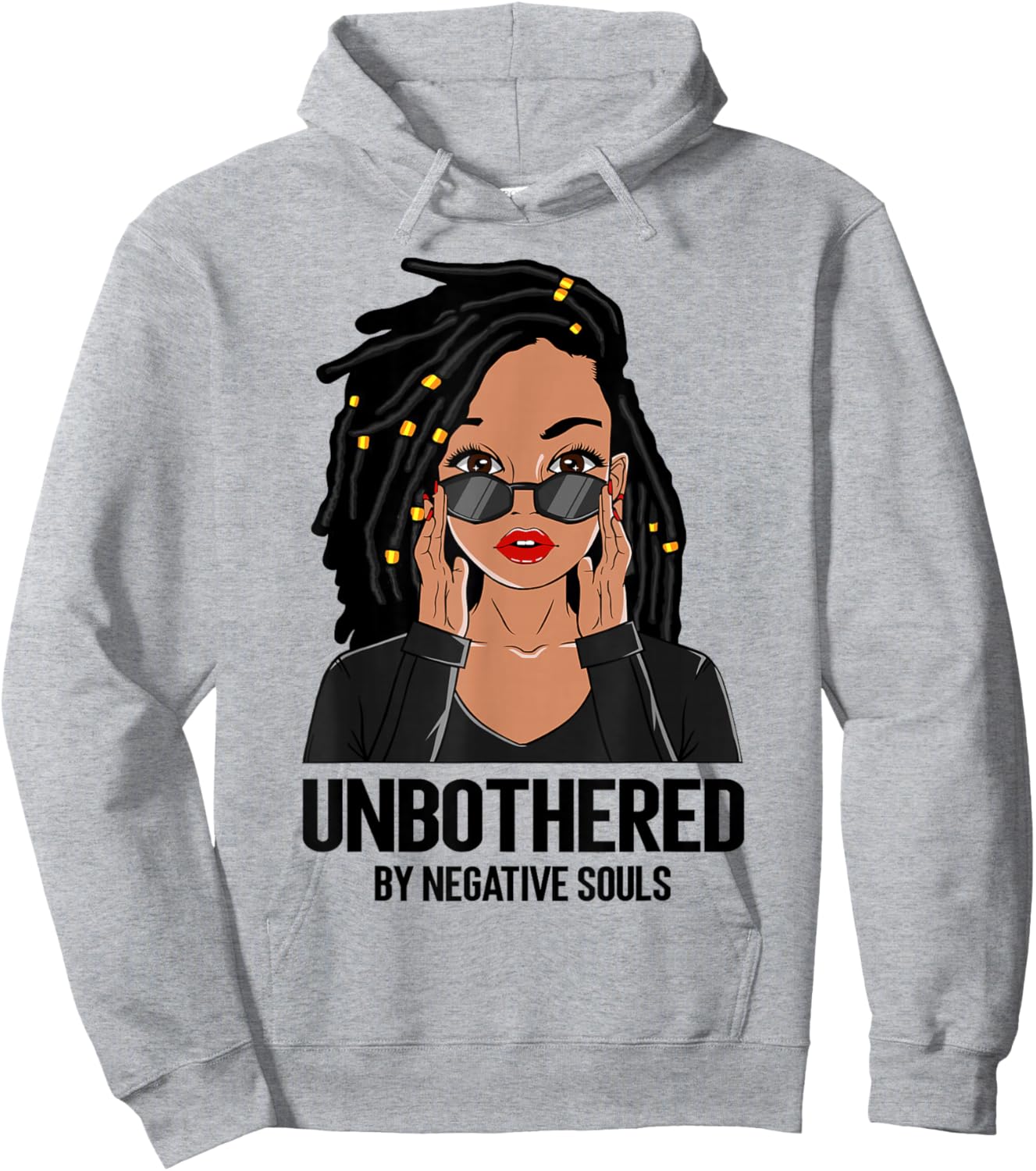 Unbothered African American Women Loc'd Girls Black Queen Hoodie - Hoodie | Ash