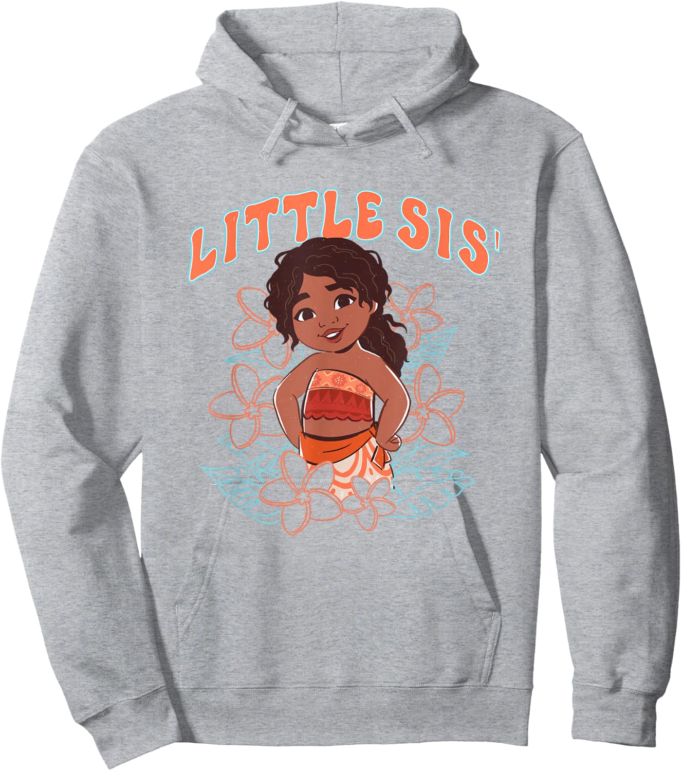 Disney Moana 2 Little Sis' Cute Simea Tropical Floral Logo Hoodie - Hoodie | Ash