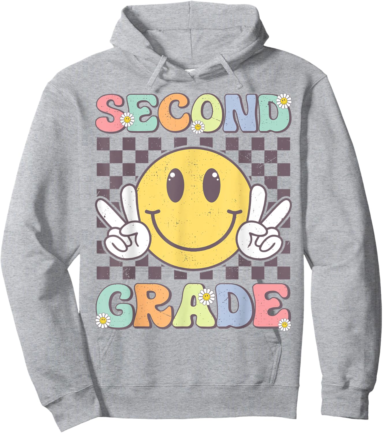 Second Grade Teachers Boys Girls Smile Face 2nd Grade Team Hoodie - Hoodie | Ash