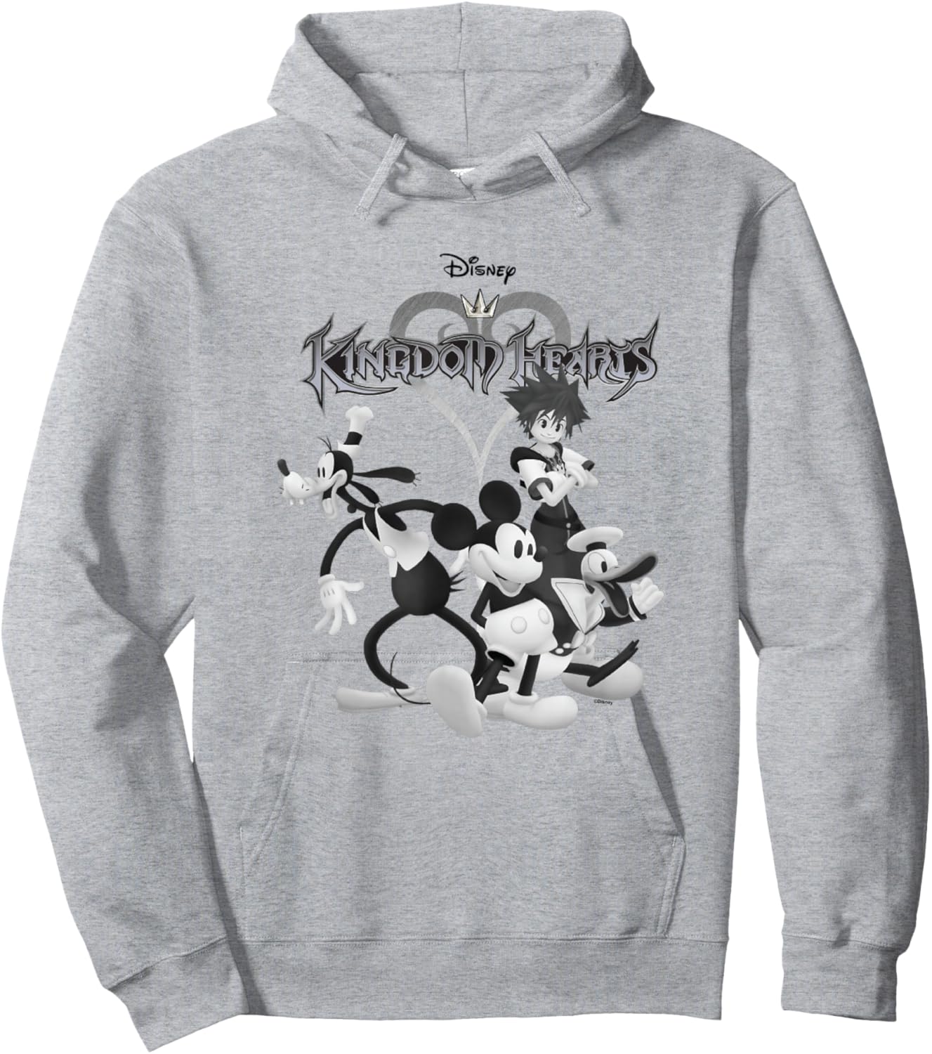 Kingdom Hearts Steamboat Heroes Black and White Hoodie - Hoodie | Ash