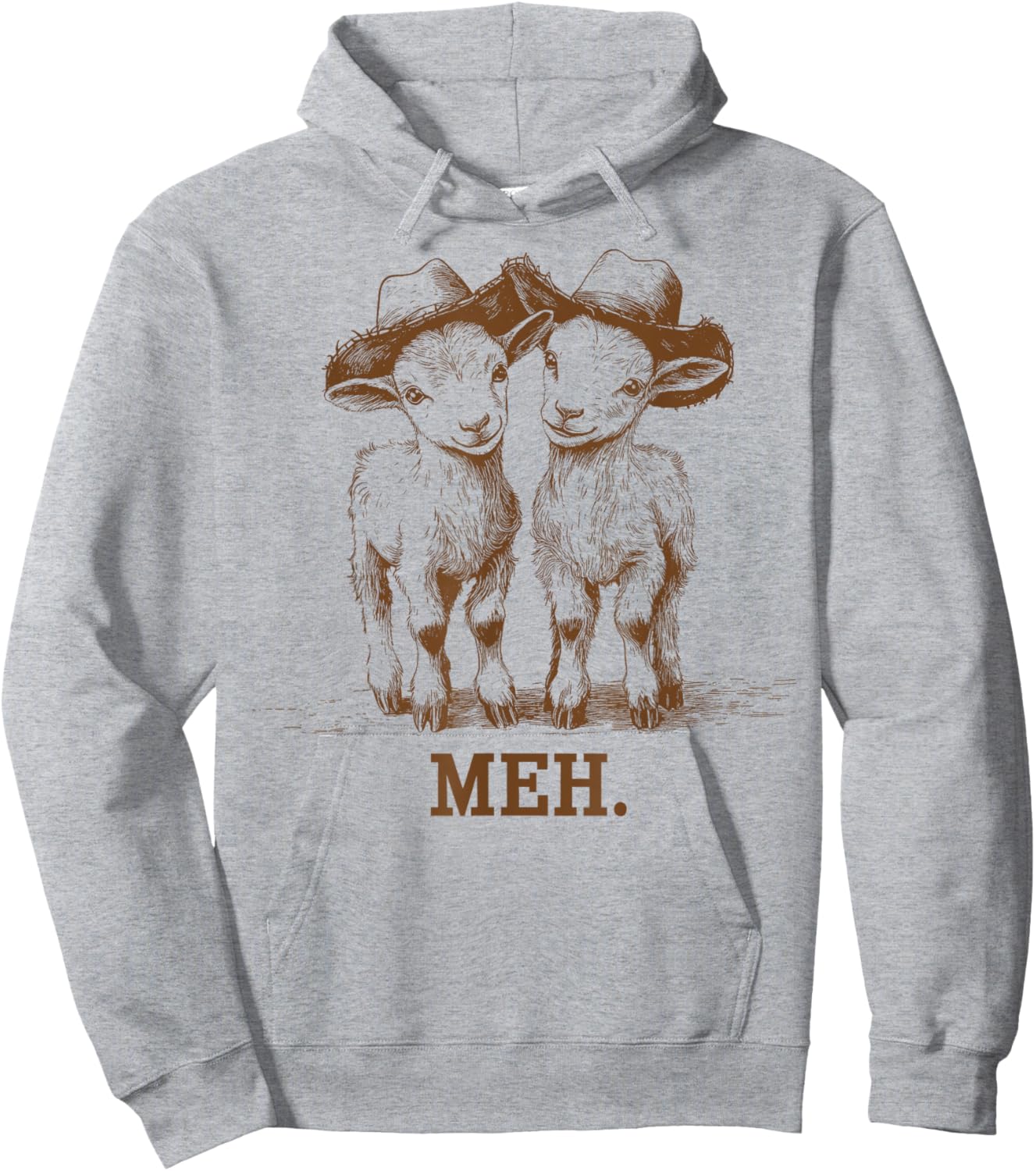 Meh Goat Meme Farm Animal Funny Farmer Animals Lover Hoodie - Hoodie | Ash