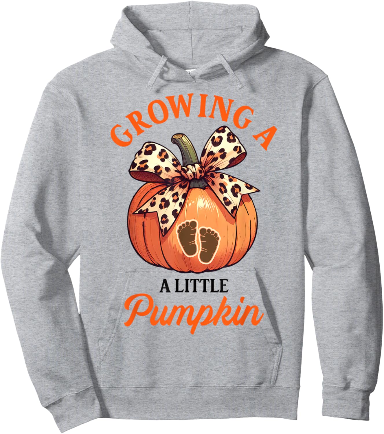 Fall Lover Fall Vibes Mommy To Be Outfit Pregnancy Thanksgiving Growing Little A Pumpkin Hoodie - Hoodie | Ash