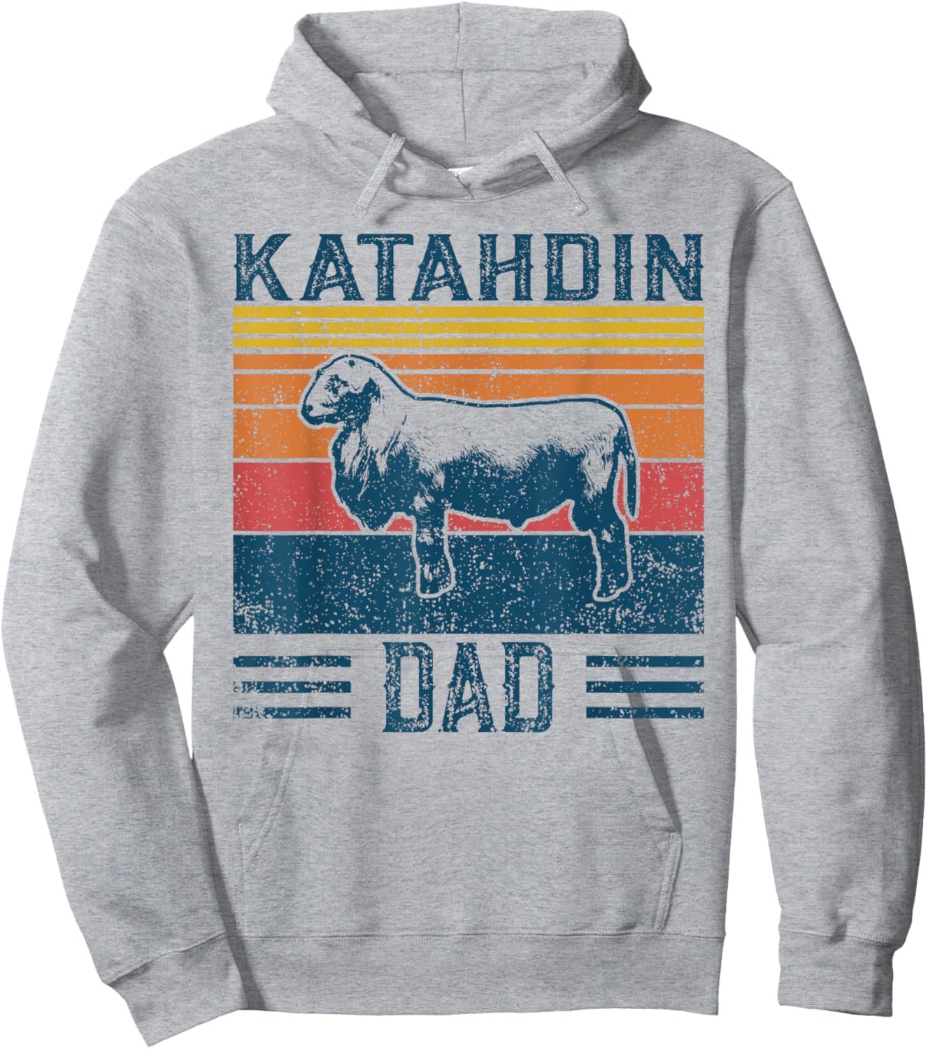 Best Sheep Dad Men - Vintage Katahdin Sheep Hoodie - Hoodie | Ash