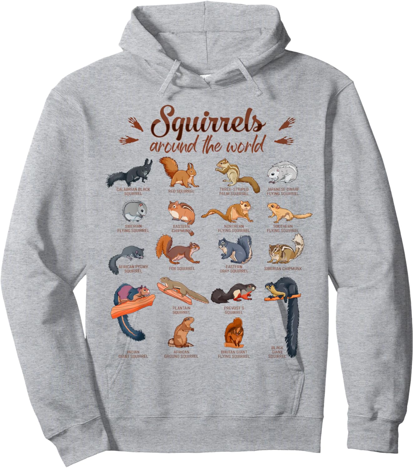Squirrels Around the World - Squirrel Hoodie - Hoodie | Ash