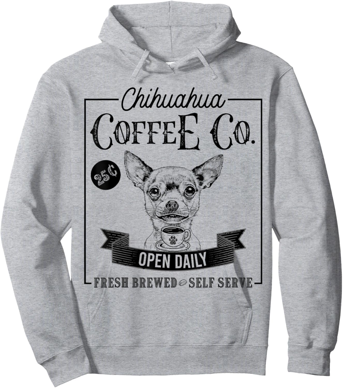 Retro Chihuahua Coffee Funny Dog Mom Coffee Lover Men Women Kids Hoodie - Hoodie | Ash