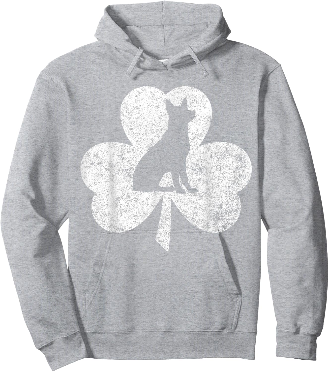 Saint Patricks Day Funny German Shepherd Irish Clover Hoodie - Hoodie | Ash