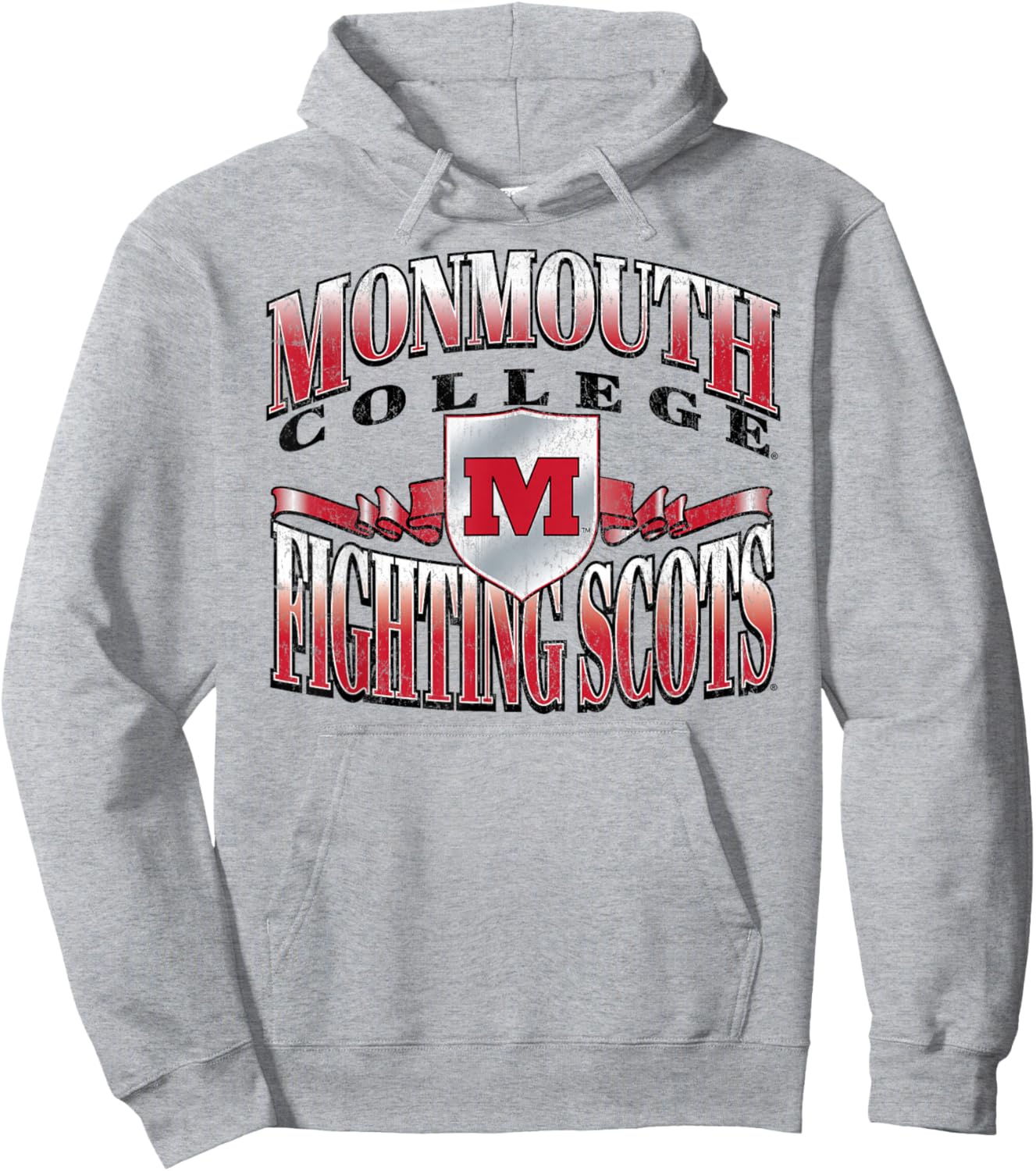 Monmouth College Fighting Scots Retro Class Heather Gray Hoodie - Hoodie | Ash