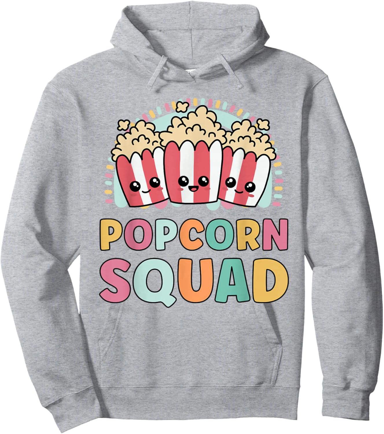 Popcorn Squad Funny Matching for Girls Cinema Movie Night Hoodie - Hoodie | Ash