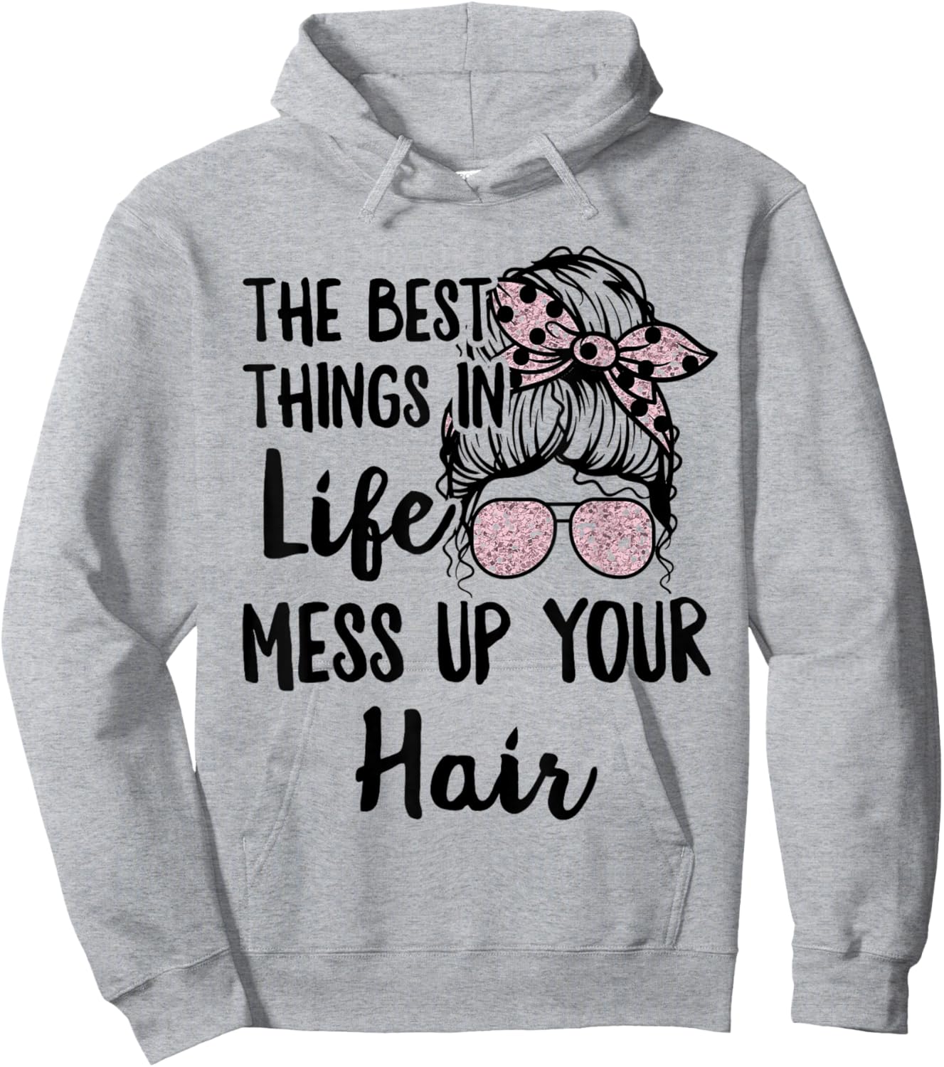 Women Motorcycle The Best Things In Life Mess Up Your Hair Hoodie - Hoodie | Ash