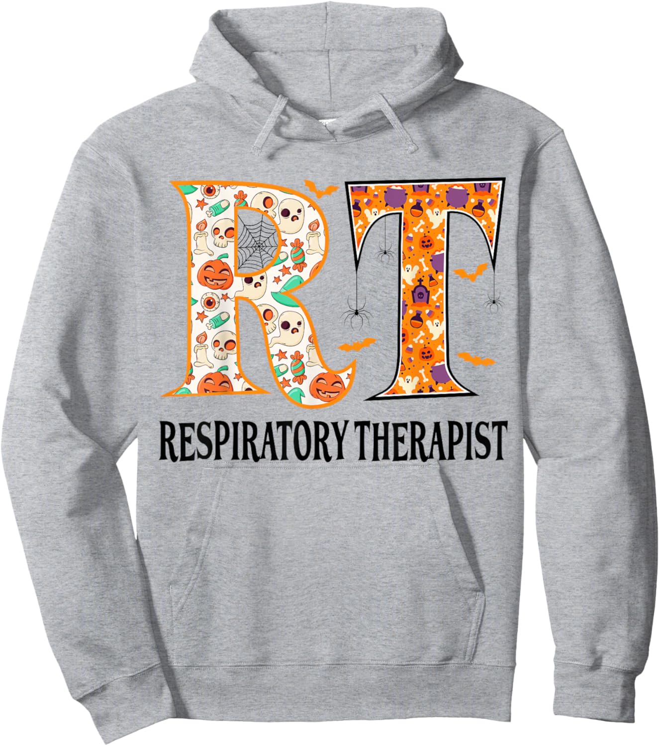 RT Halloween Respiratory Therapist Halloween RT Nurse Hoodie - Hoodie | Ash