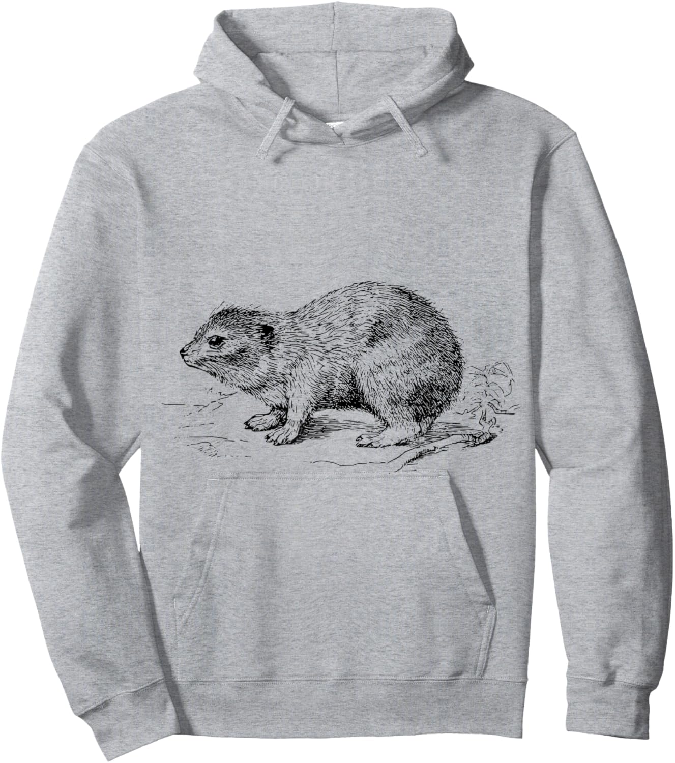 Clever Witty Hyrax Designs -Adults Grey X-Small Cartoon Hyrax Hoodie - Hoodie | Ash