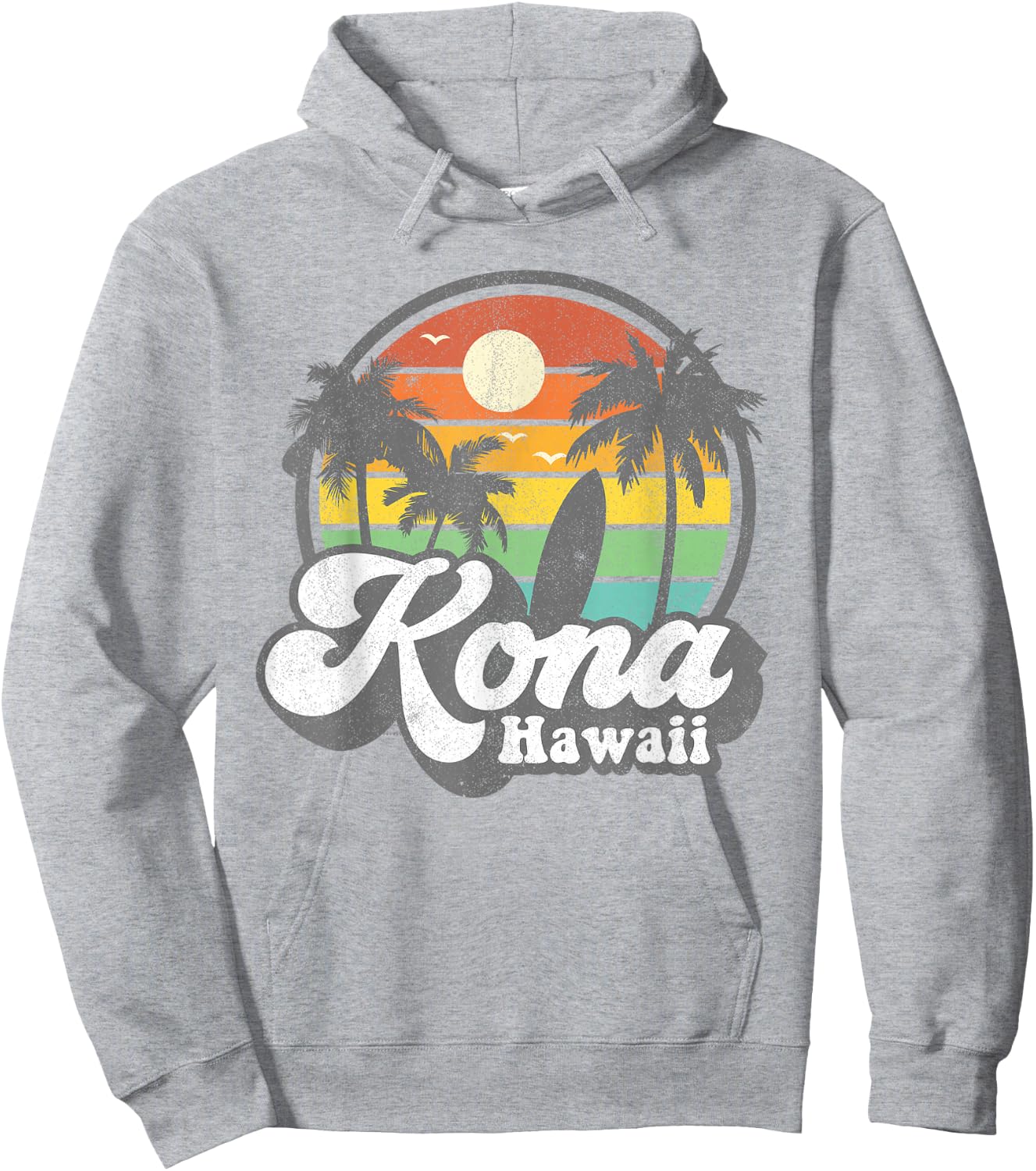 Vintage Kona Beach Hawaii Surf Hawaiian Surfing 70's Gift Hoodie - Hoodie | Ash