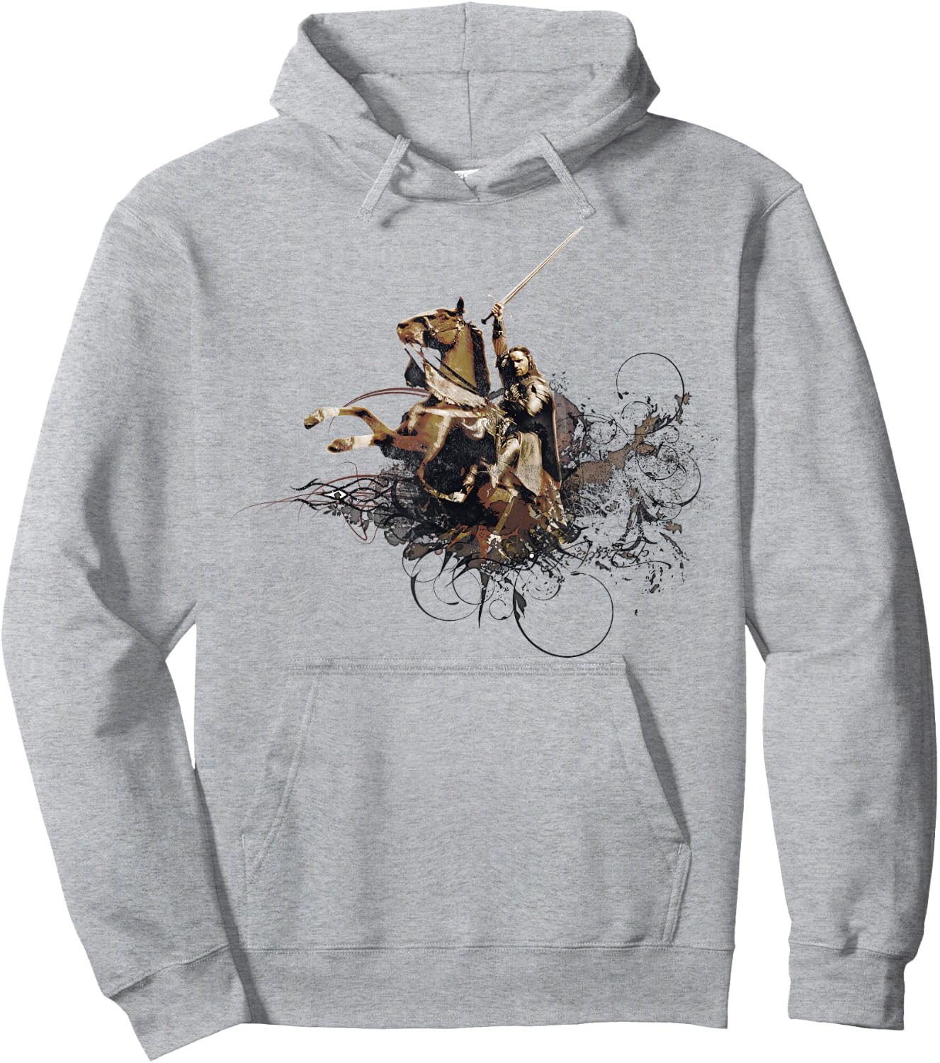 The Lord Of The Rings Aragorn Horse Portrait Hoodie - Hoodie | Ash