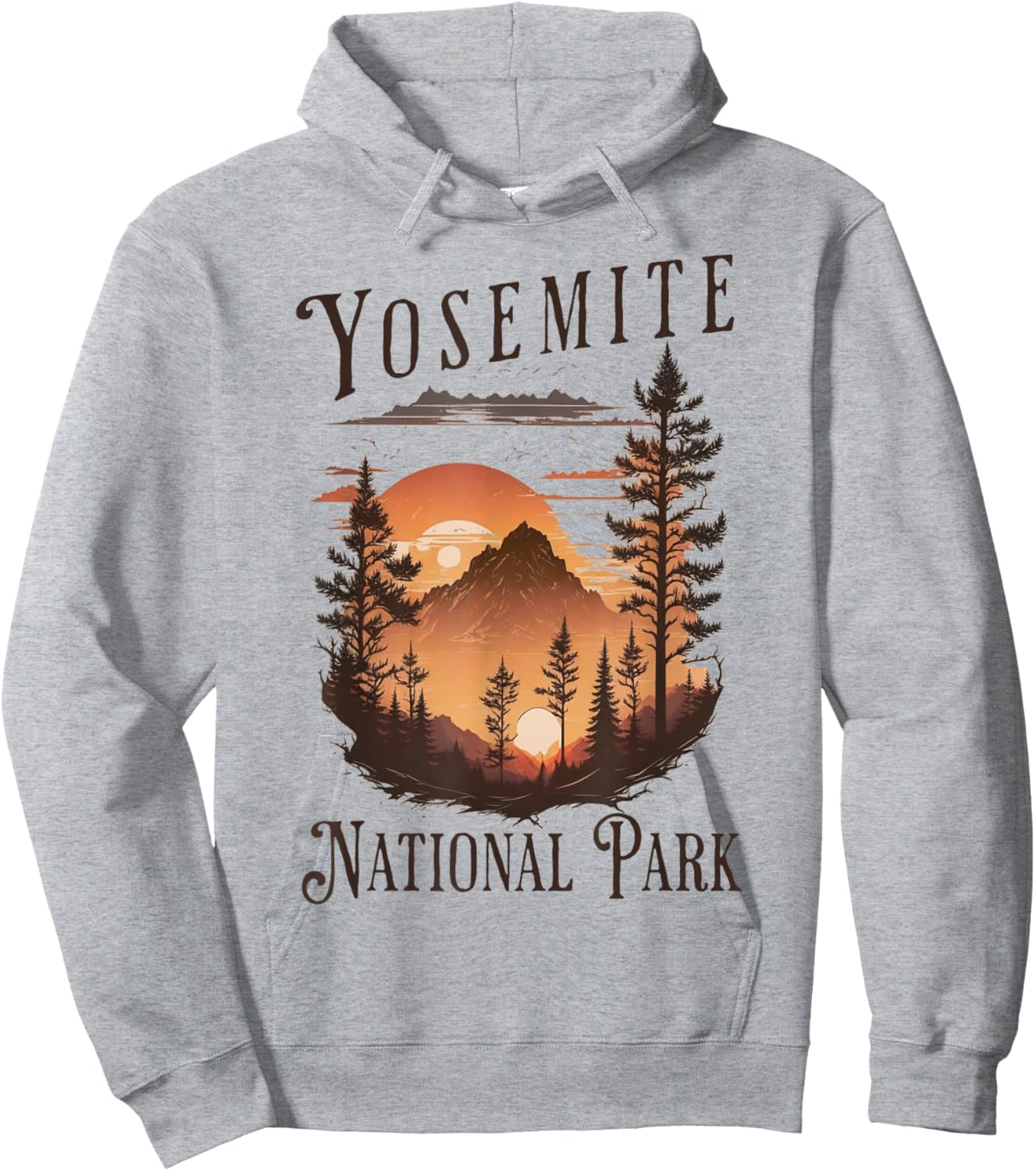 Yosemite National Park California USA Outdoor -Adults, -Kids Blue Short Sleeve Classic Fit Hoodie - Hoodie | Ash