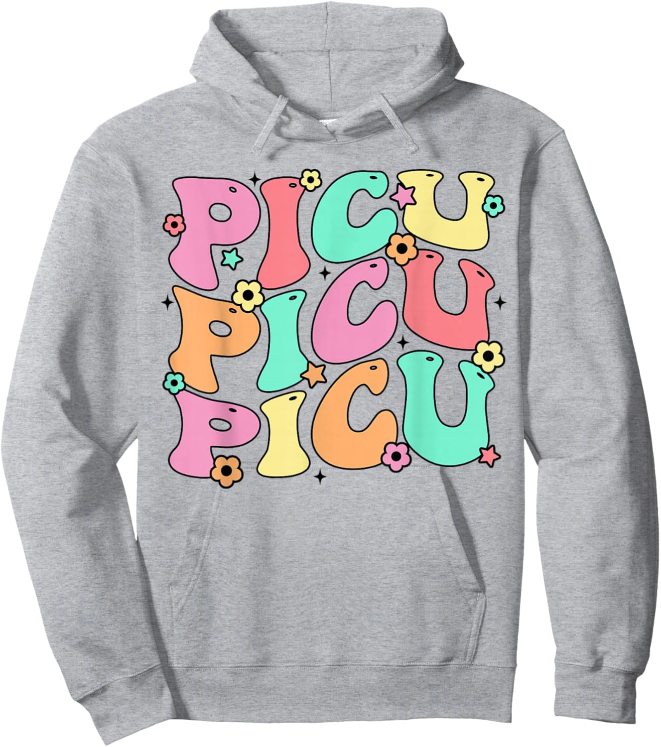PICU Nurse Shirt Pediatric Intensive Care Unit Nurse Hoodie - Hoodie | Ash