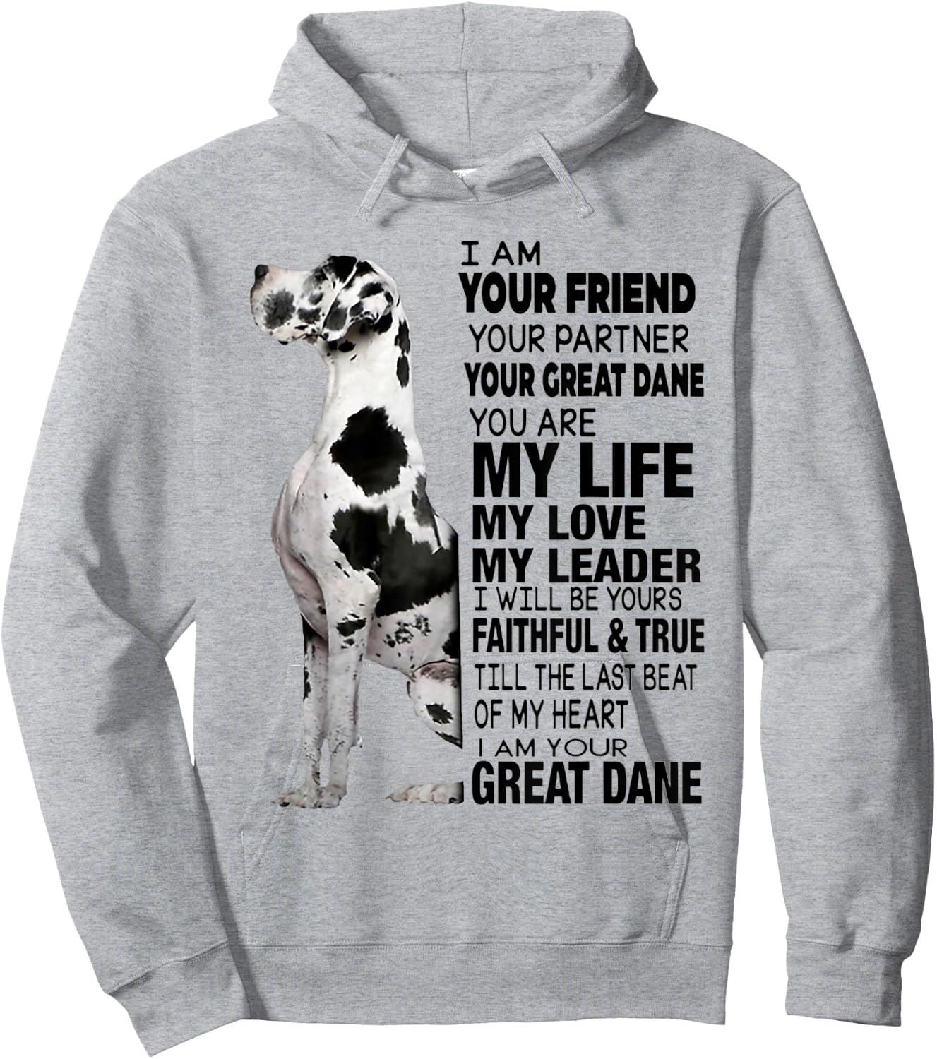 I Am Your Friend Your Partner Your Great Dane Hoodie - Hoodie | Ash