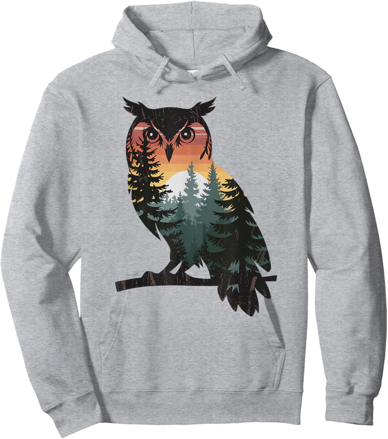 Owl Hunting Hiking Outdoor Camping Forest Men Women Owl Hoodie - Hoodie | Ash
