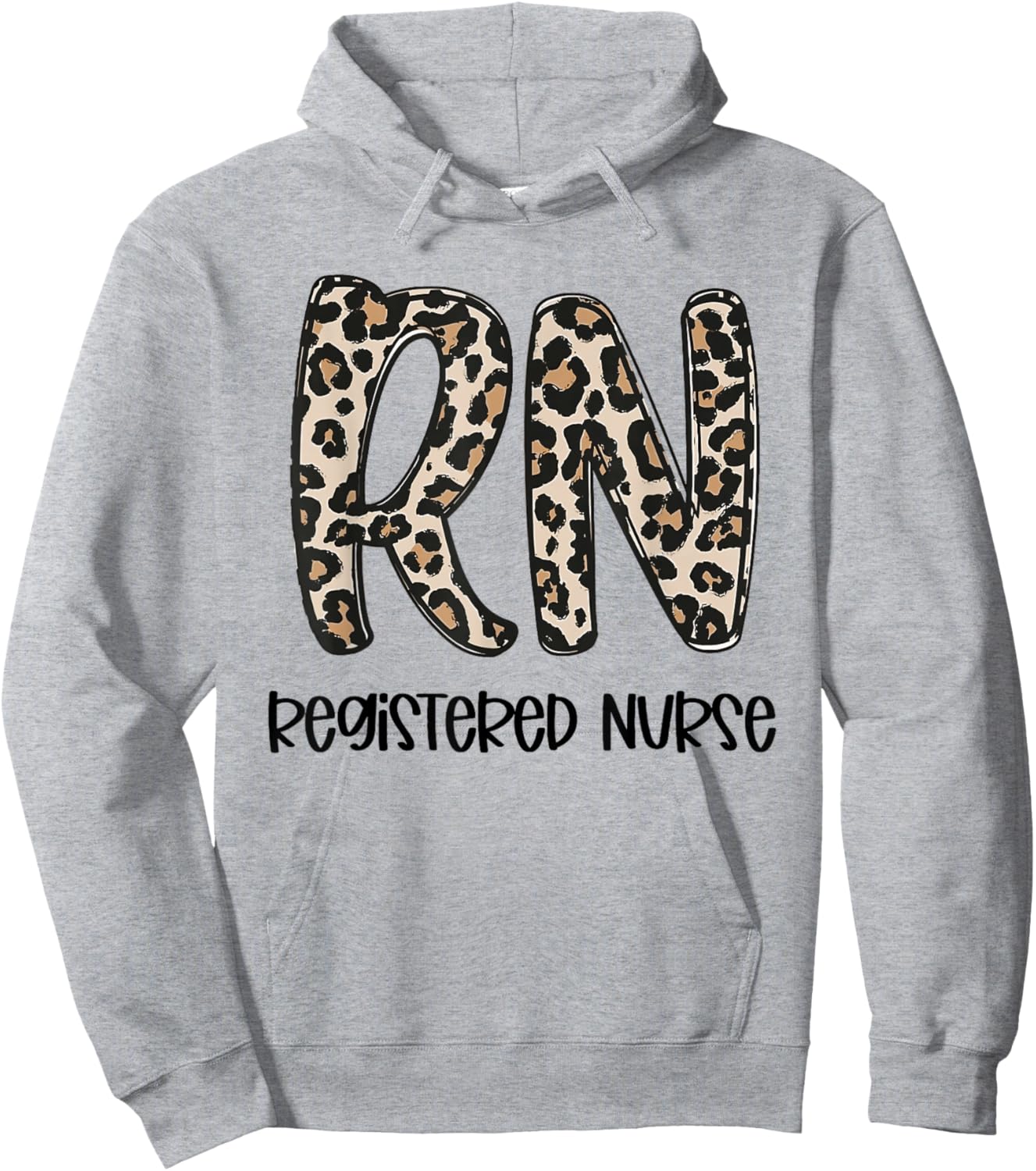 Women Registered Nurse - RN Nursing Leopard Print Nurse Day Hoodie - Hoodie | Ash